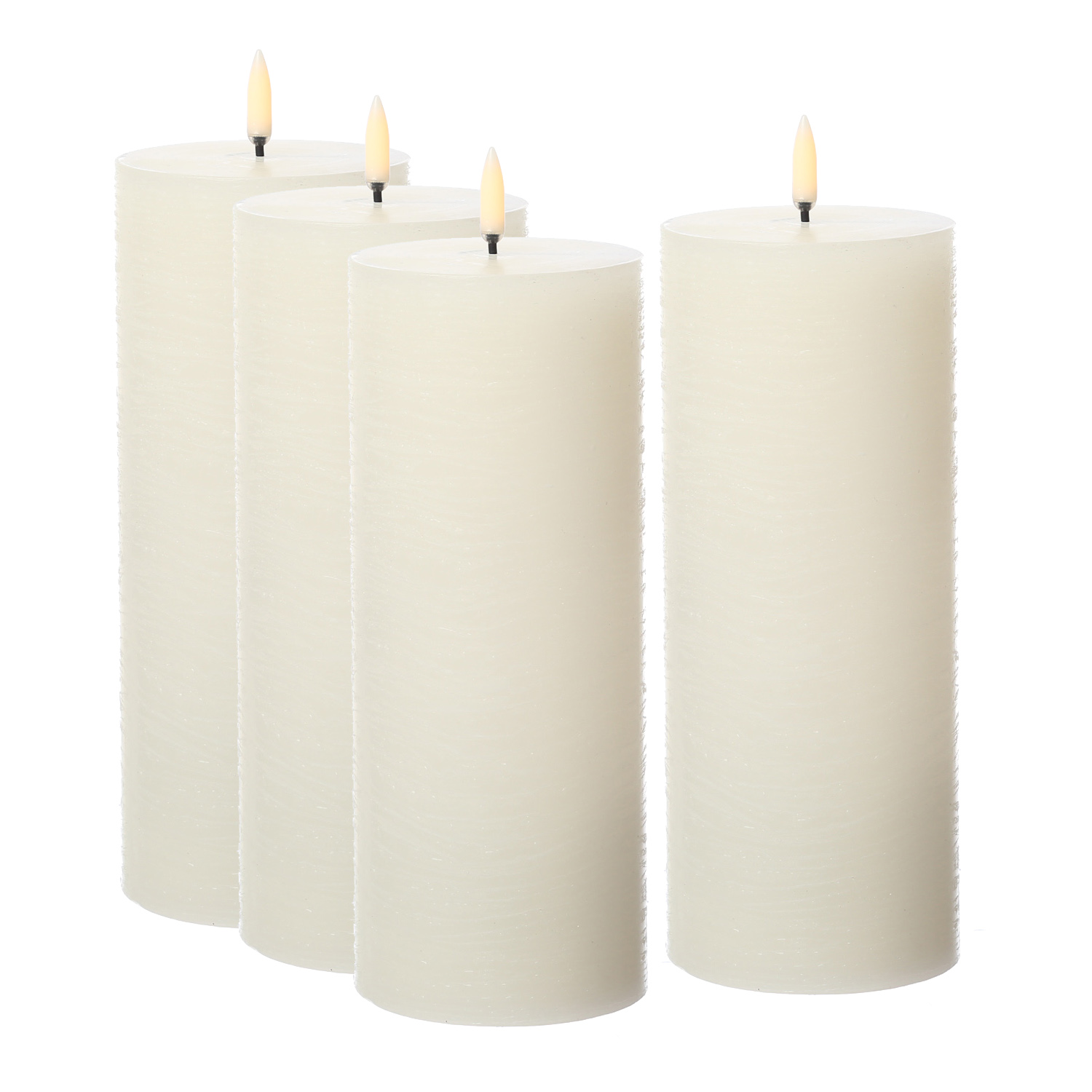 LED Kerzenset PIA - Rustik-Optik - H: 20cm - inkl. Batterien und Fernbedienung - creme - 4er Set LED Kerzenset PIA - Rustik-Optik - H: 20cm - inkl. Batterien und Fernbedienung - creme - 4er Set