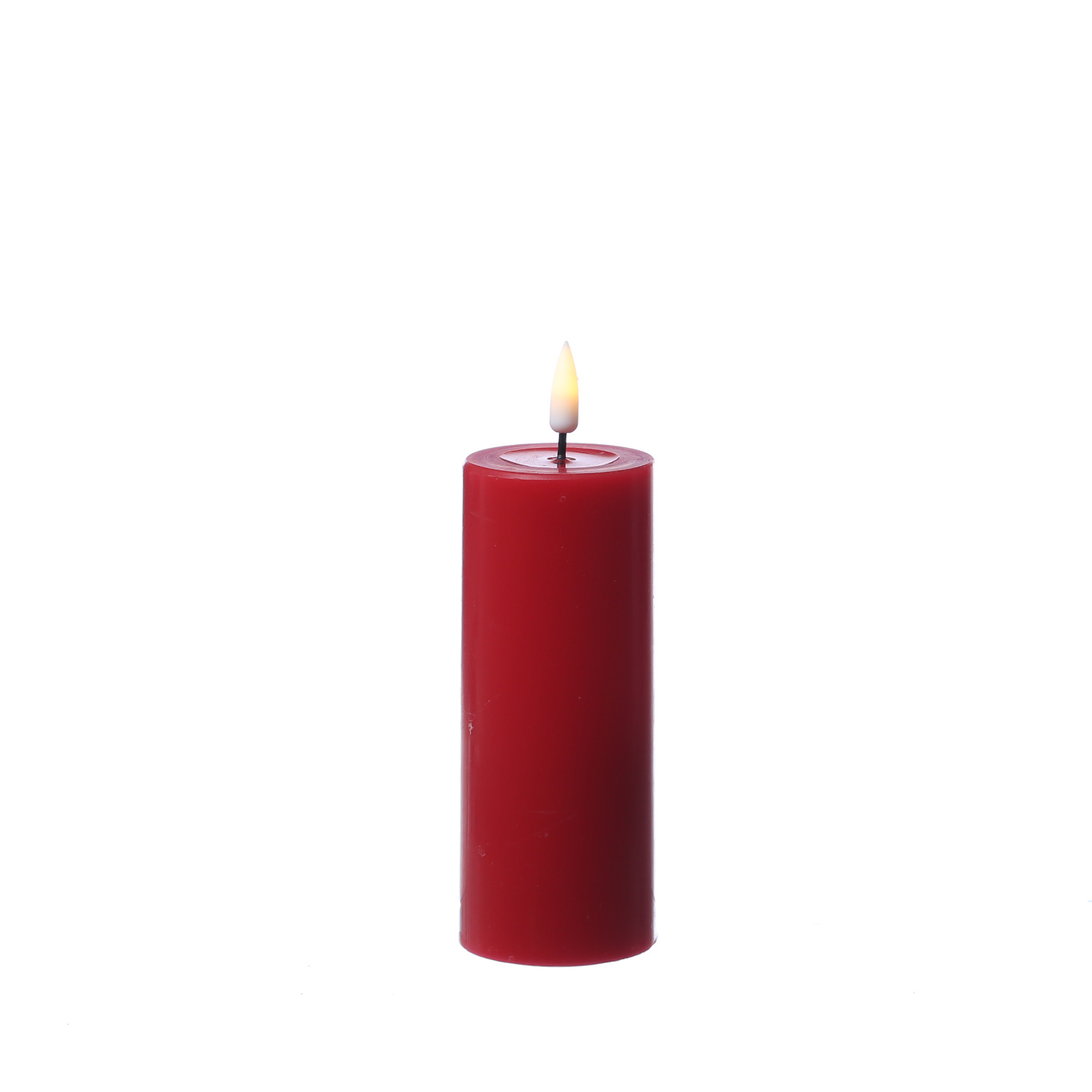 LED Stumpenkerze MIA - Echtwachs - realistische 3D Flamme - H: 12,5cm - D: 5cm - rot LED Stumpenkerze MIA - Echtwachs - realistische 3D Flamme - H: 12,5cm - D: 5cm - rot