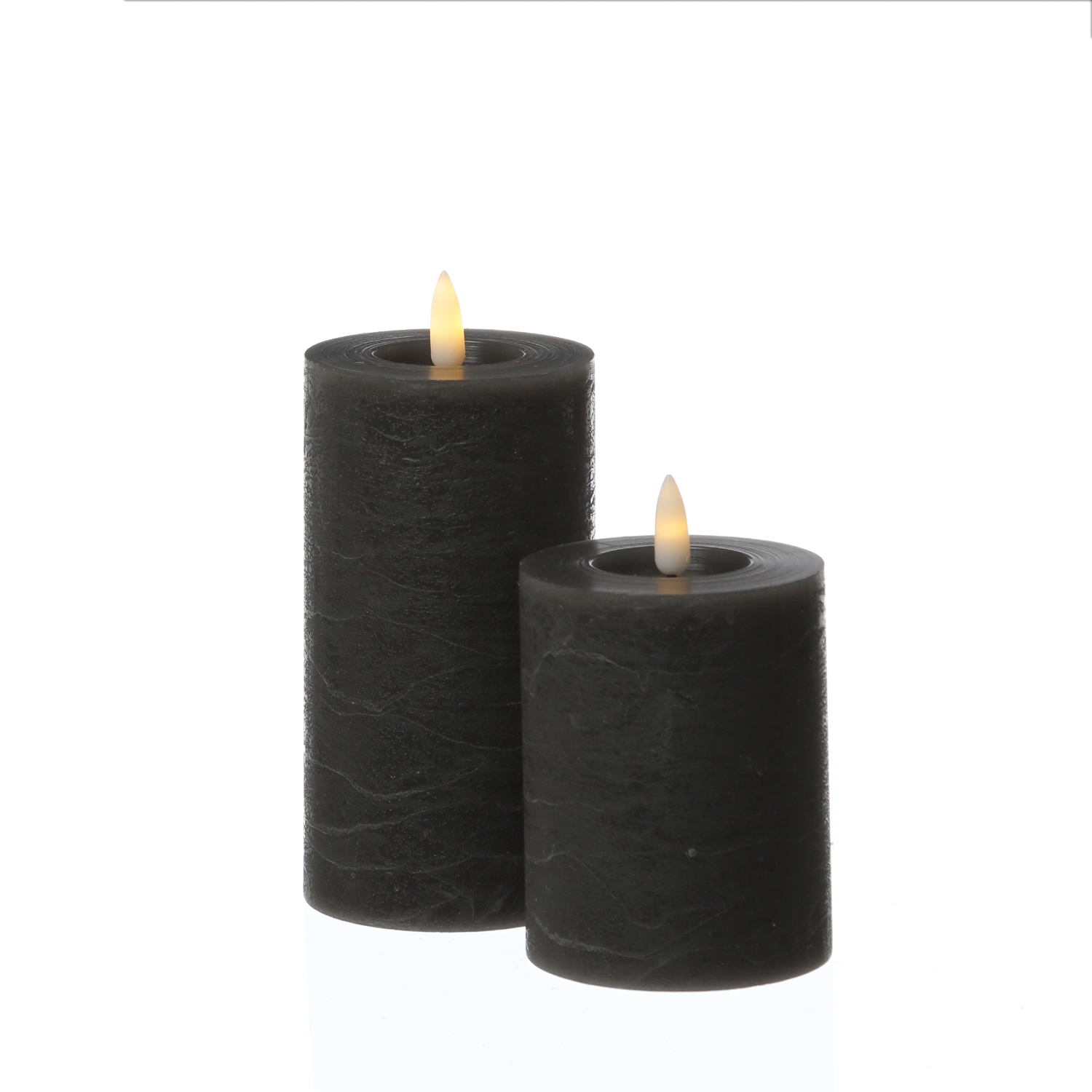 LED Kerze LINA - Rustik-Optik - Echtwachs - 3D Flamme - H: 15cm - D: 7cm - Batterie - Timer - grau LED Kerze LINA - Rustik-Optik - Echtwachs - 3D Flamme - H: 15cm - D: 7cm - Batterie - Timer - grau