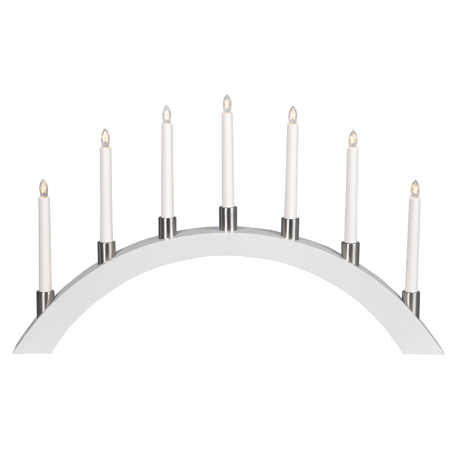 Lichterbogen TALL  - 7 warmweiße Glühlampen - L: 67cm, H: 40cm - Holz - Schalter - Weiß Lichterbogen TALL  - 7 warmweiße Glühlampen - L: 67cm, H: 40cm - Holz - Schalter - Weiß