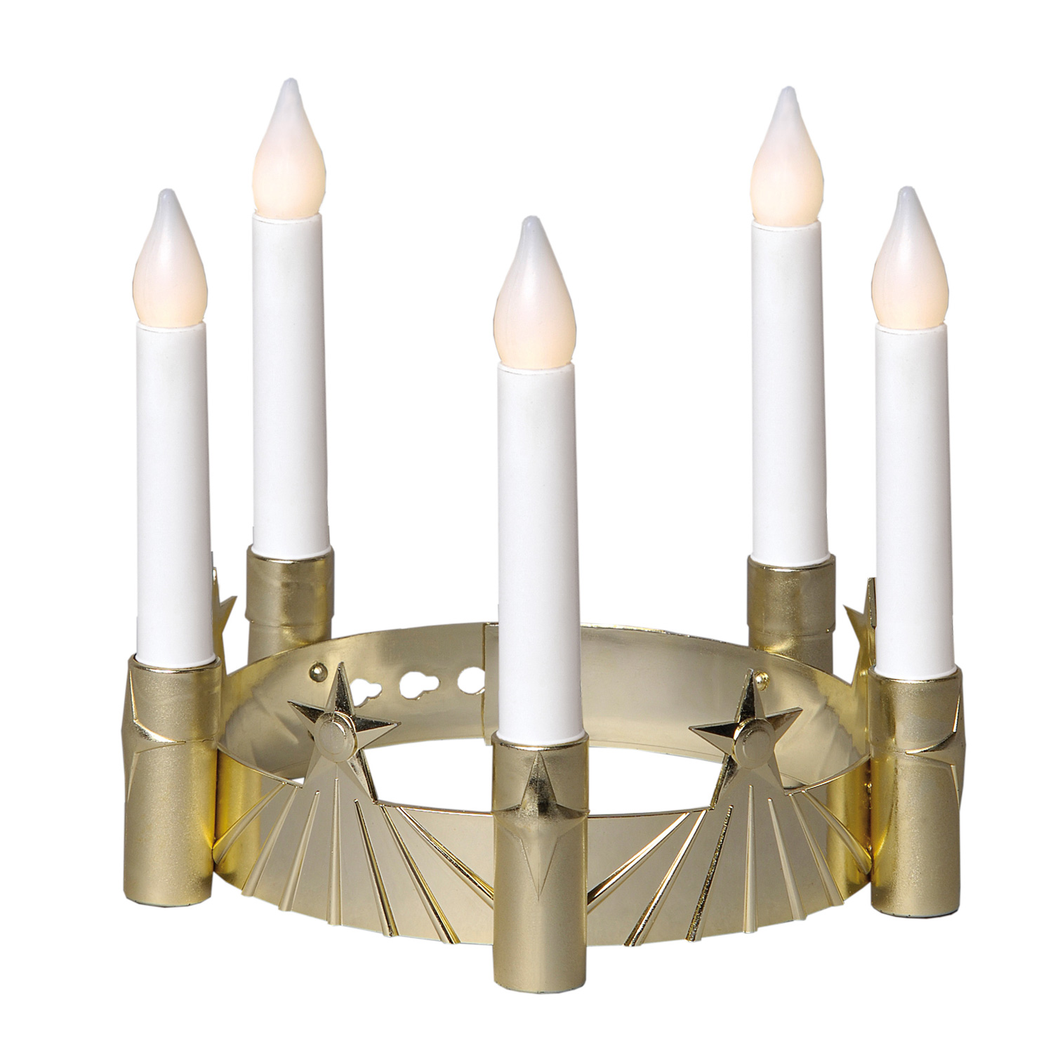 LED-Stabkerze | Santa Lucia | statische LED | Krone | golden LED-Stabkerze | Santa Lucia | statische LED | Krone | golden