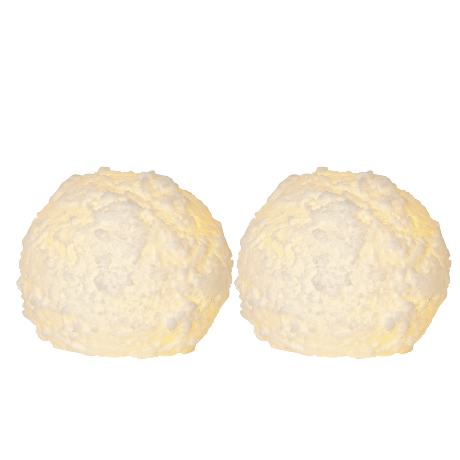 LED Kerzen Schneeball - Echtwachs - flackernde warmweiße LED - H: 7cm - D: 8cm - Timer - weiß - 2St. LED Kerzen Schneeball - Echtwachs - flackernde warmweiße LED - H: 7cm - D: 8cm - Timer - weiß - 2St.