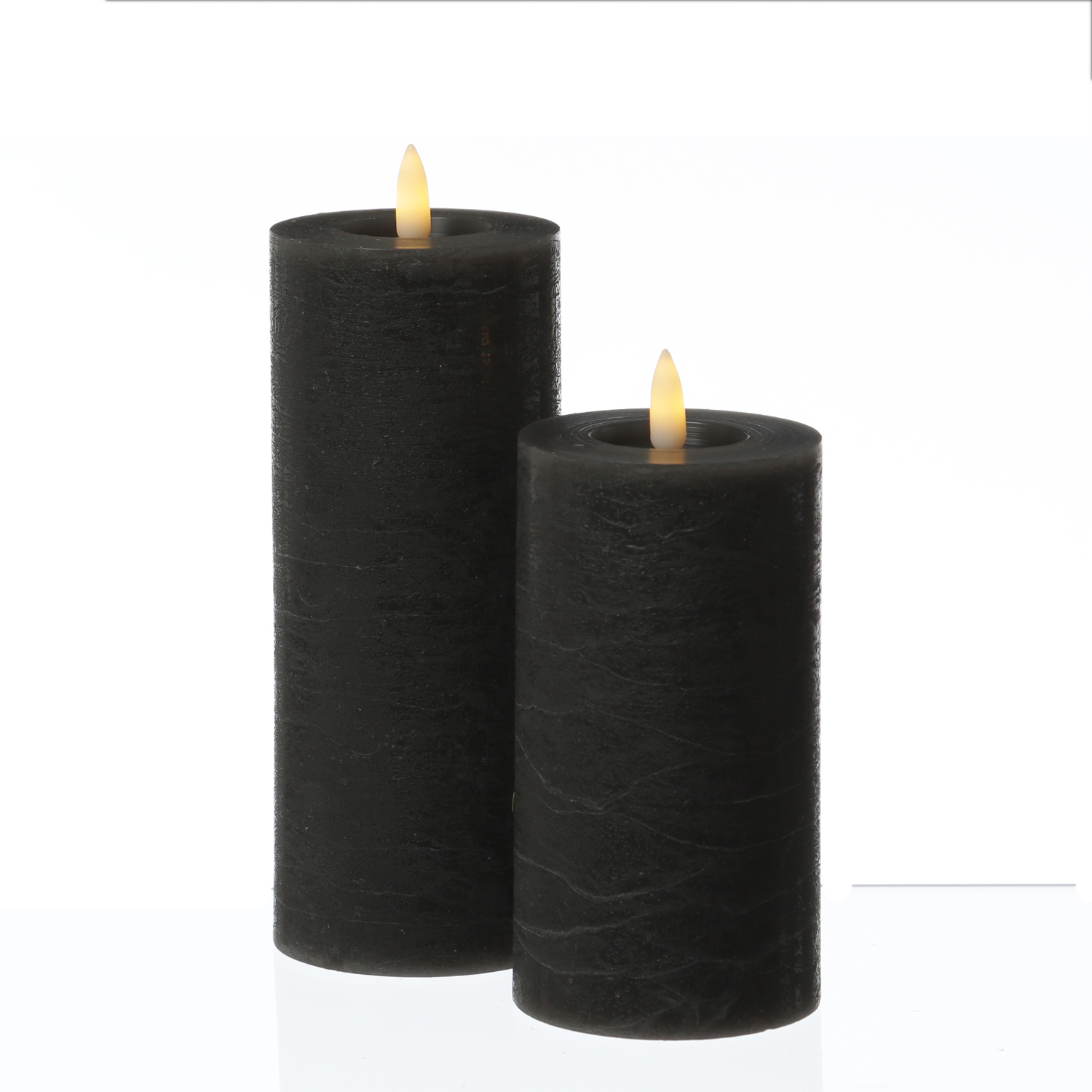 LED Kerze LINA - Rustik-Optik - Echtwachs - 3D Flamme - H: 19cm - D: 7cm - Batterie - Timer - grau LED Kerze LINA - Rustik-Optik - Echtwachs - 3D Flamme - H: 19cm - D: 7cm - Batterie - Timer - grau
