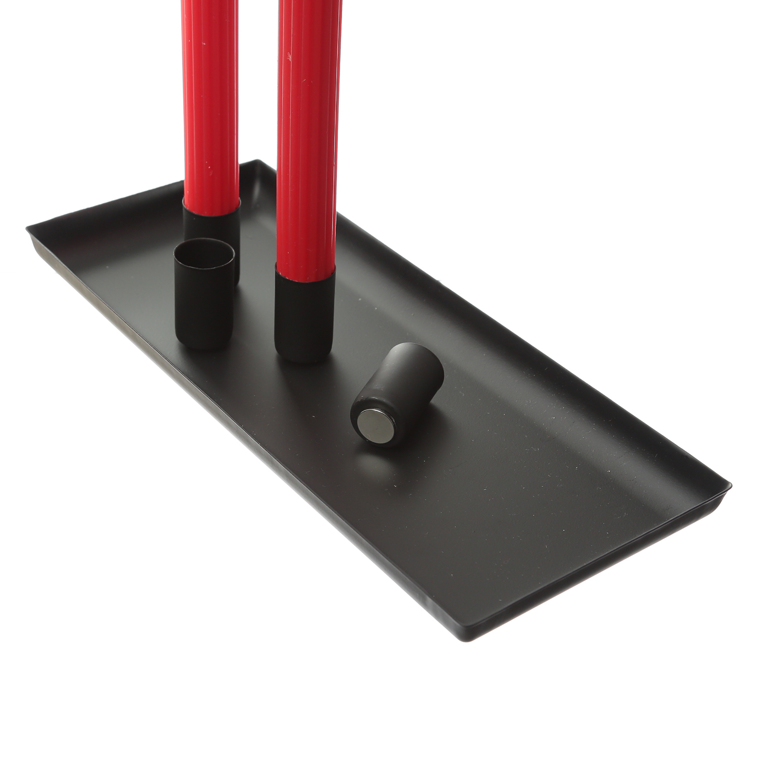 Stabkerzenhalter magnetisch - Kerzenständer für 4 Stabkerzen - Kerzentablett - 29x12cm - schwarz