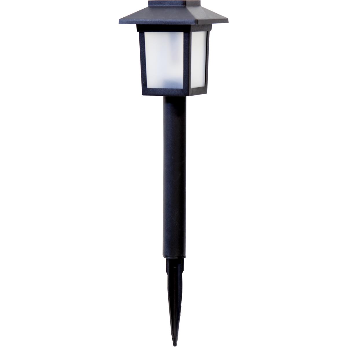LED Solar Wegleuchte FLAME - gelbe LED mit bewegtem Feuereffekt - inkl. Akku - schwarz - 2er Set