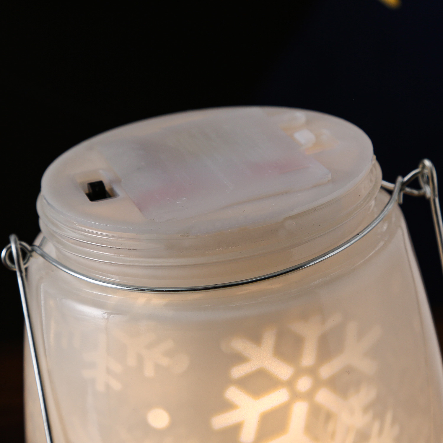 LED Dekoglas SNOW - rotierende Schneeflocken - 11 warmweiße LED - H: 16cm - indoor - blau LED Dekoglas SNOW - rotierende Schneeflocken - 11 warmweiße LED - H: 16cm - indoor - blau