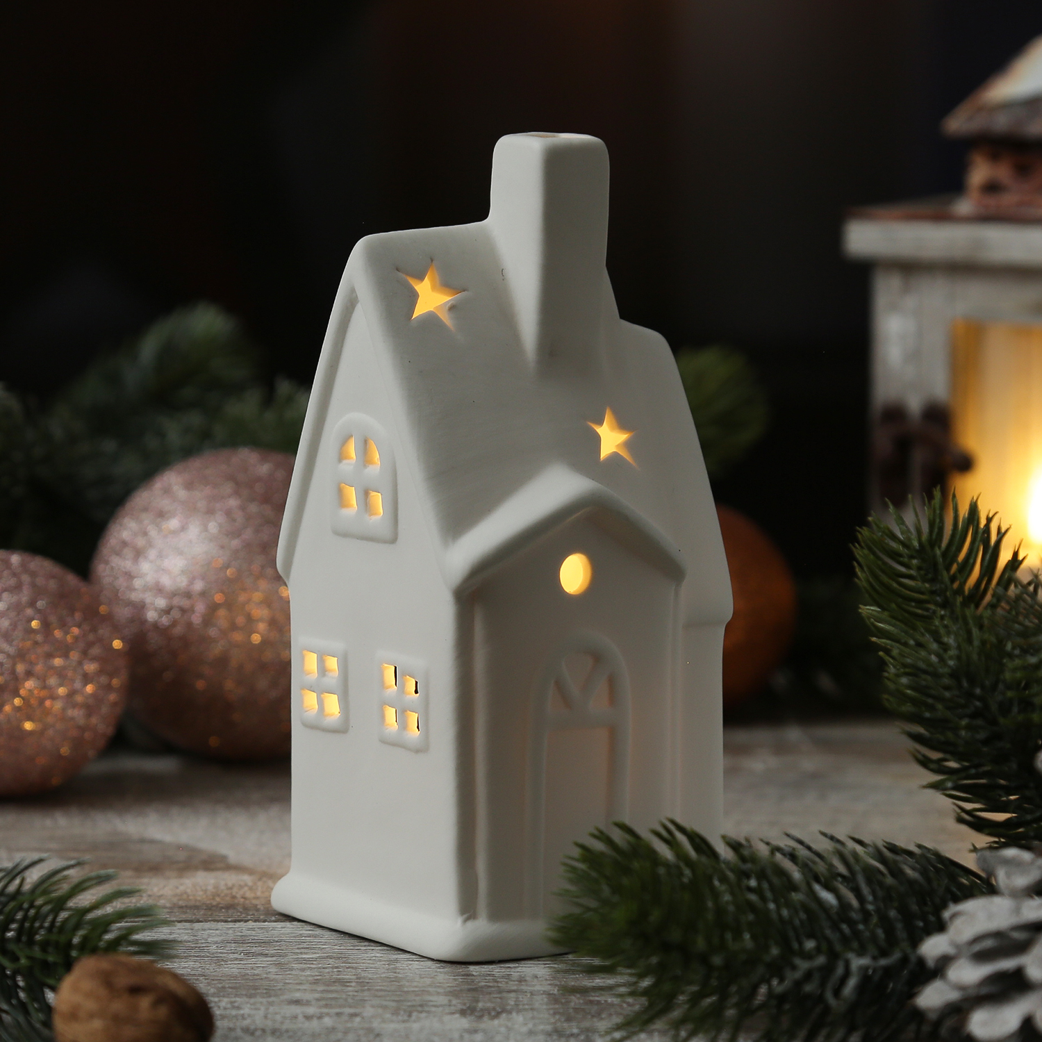 Teelichthalter Haus - Teelichthaus - Porzellan - H: 17cm - weiß Teelichthalter Haus - Teelichthaus - Porzellan - H: 17cm - weiß