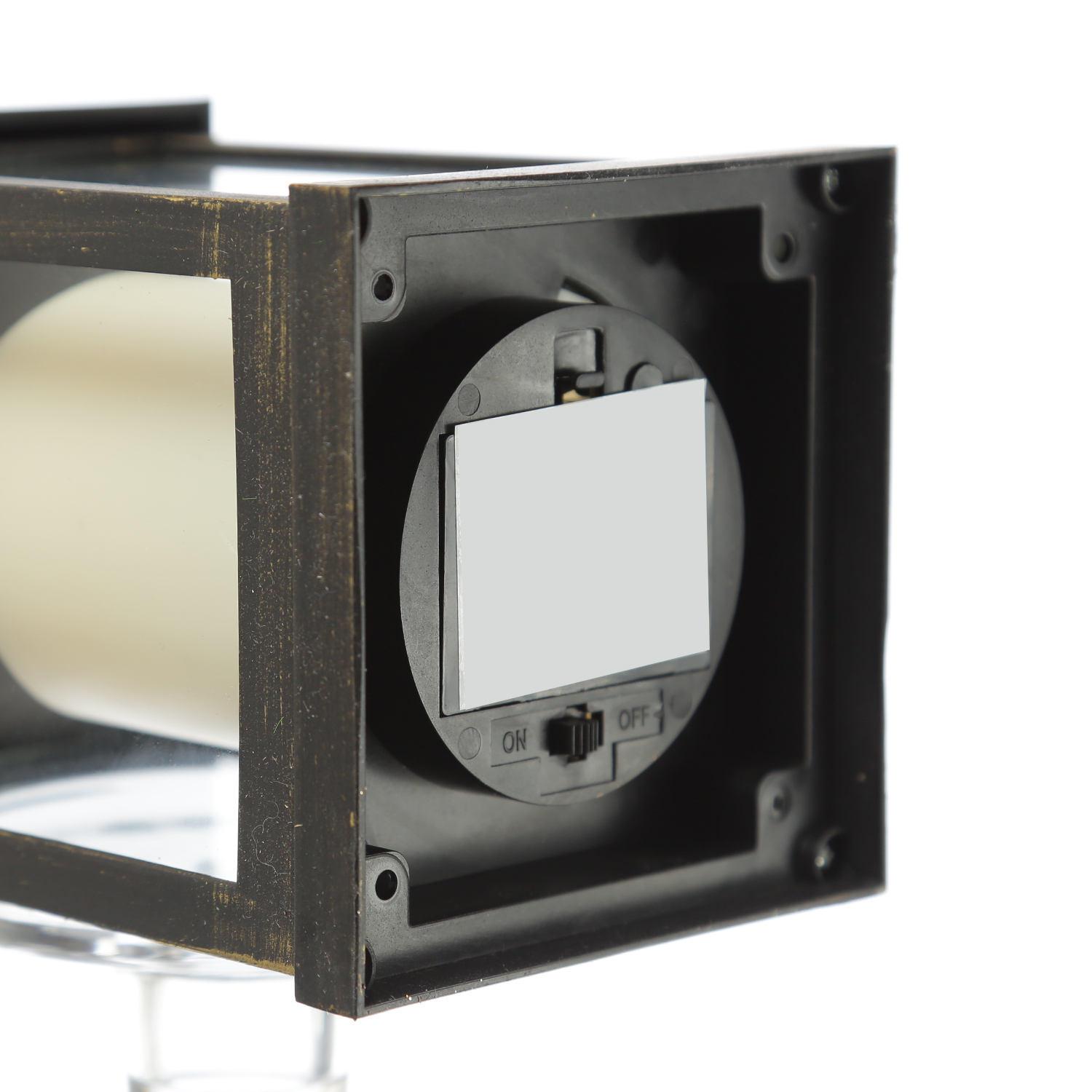 LED Laterne mit Kerze - warmweiss flackernde LED - H- 23cm - Batteriebetrieb - schwarz