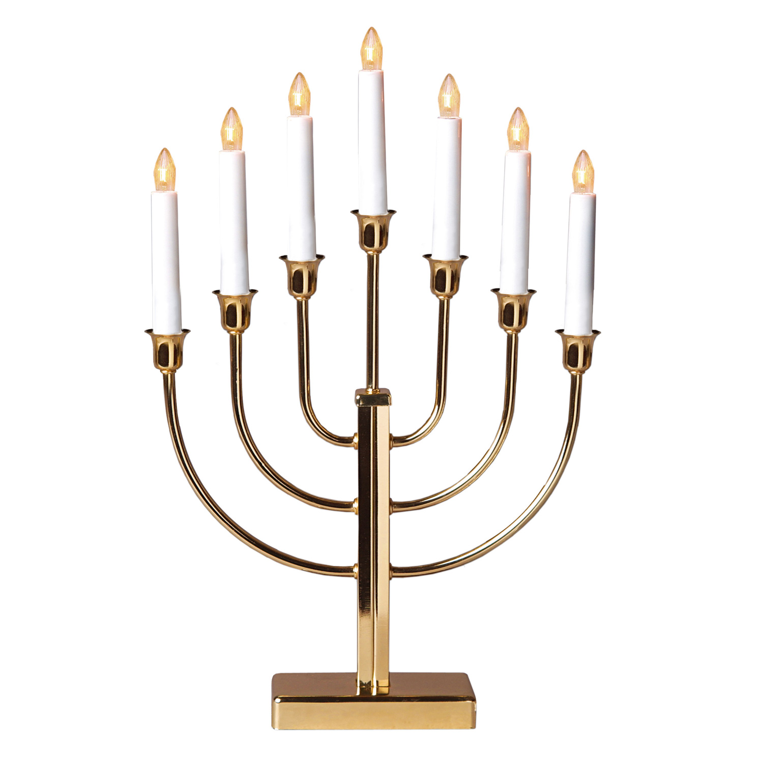 Kerzenleuchter KRISTINA - 7 Arme - warmweiße Lampen - H: 47cm - Schalter - Gold