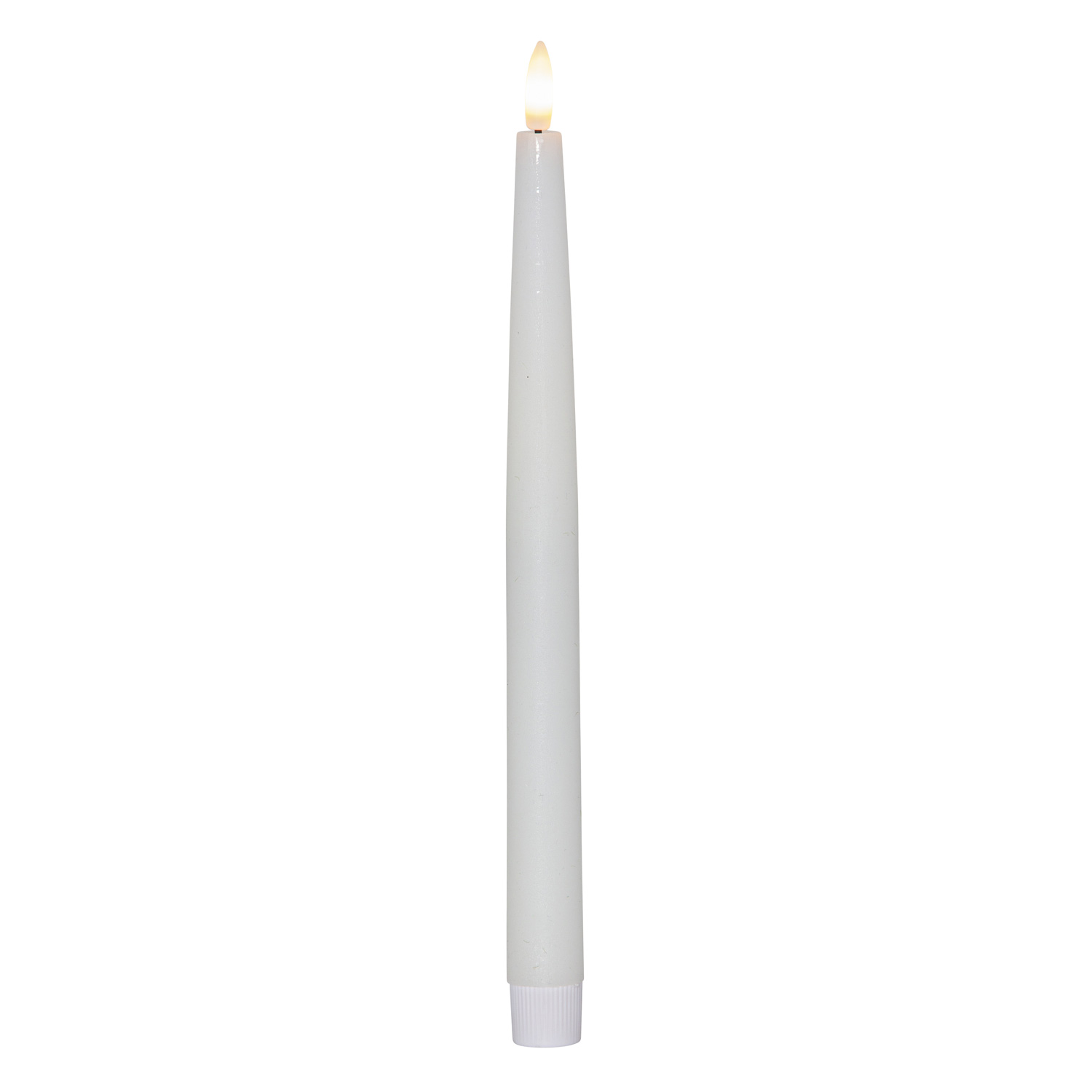 LED Stabkerzen Flamme - Echtwachs - flackernde warmweiße LED - H: 28,5cm - Timer - weiß - 4er Set LED Stabkerzen Flamme - Echtwachs - flackernde warmweiße LED - H: 28,5cm - Timer - weiß - 4er Set