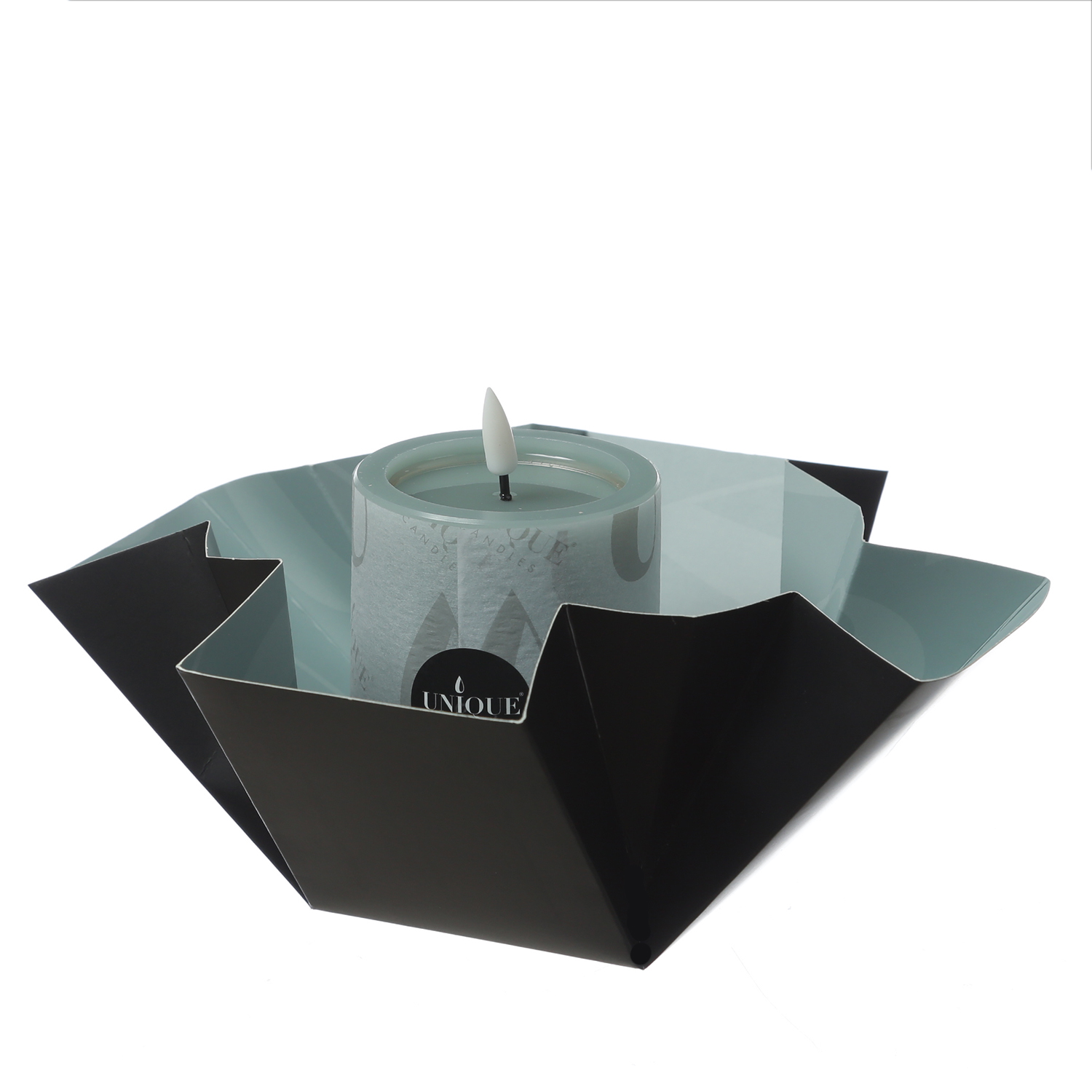 LED Kerze UNIQUE - Rustik-Optik - Echtwachs - H: 12,5cm - D: 7,5cm - bis zu 1500 Std. - salbeigrün LED Kerze UNIQUE - Rustik-Optik - Echtwachs - H: 12,5cm - D: 7,5cm - bis zu 1500 Std. - salbeigrün