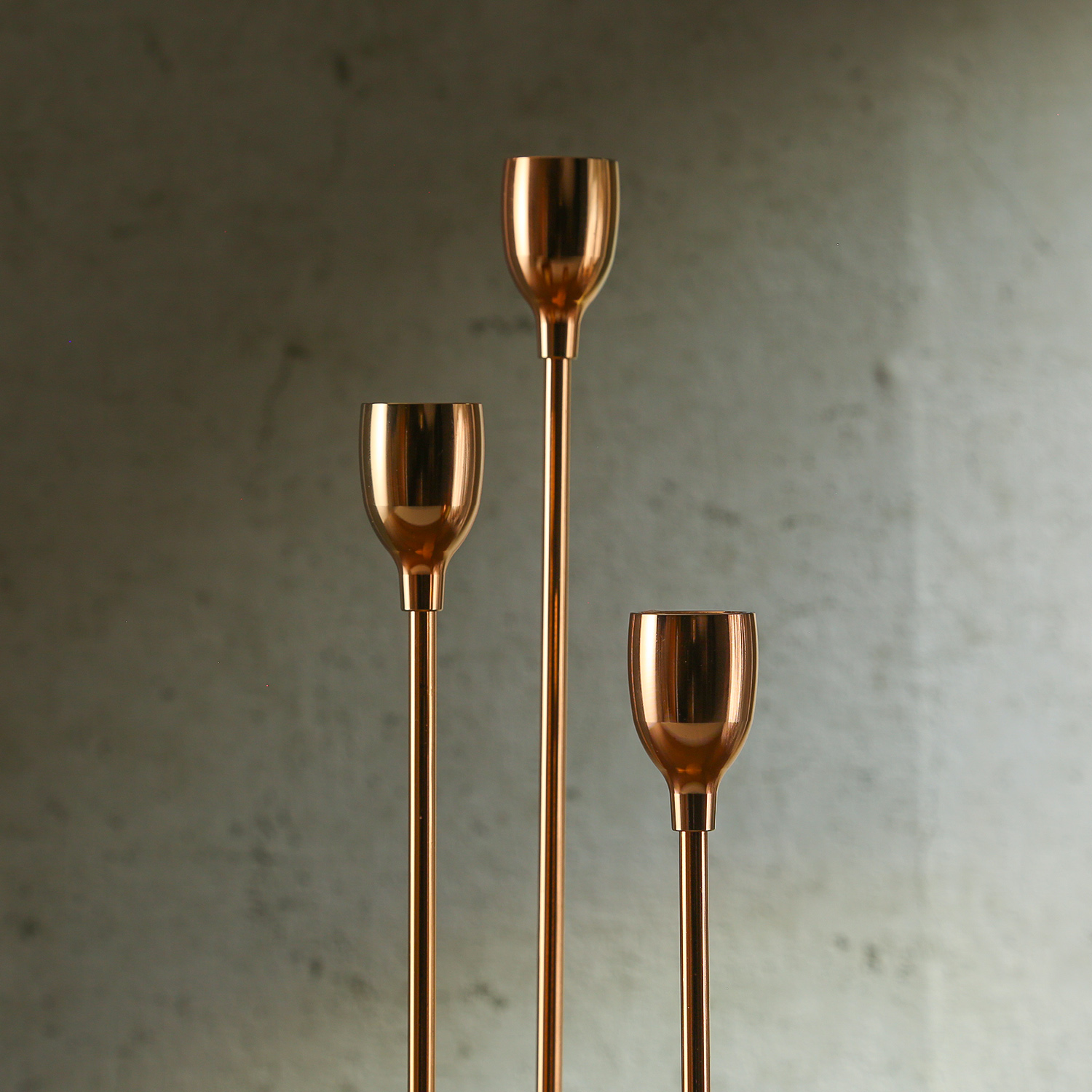 Stabkerzenhalter - Metall - unterschiedliche Größen - roségold - 3er Set Stabkerzenhalter - Metall - unterschiedliche Größen - roségold - 3er Set