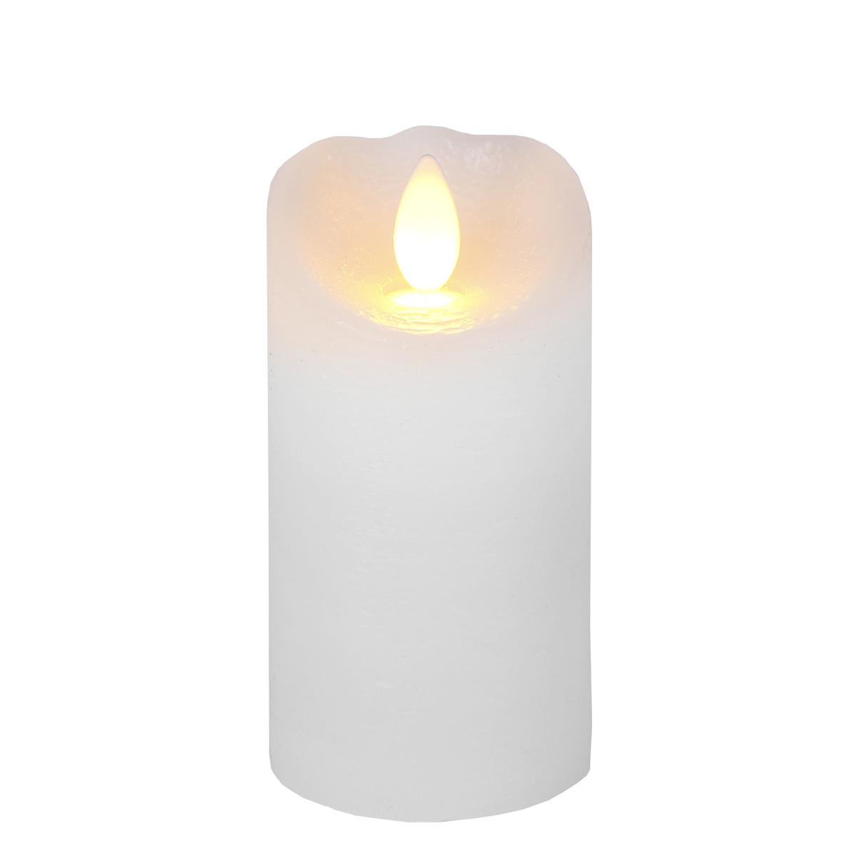 LED Kerze "Glow" - Echtwachs - gelbe flackernde LED - Timer - H: 10cm, D: 5,5cm - weiß LED Kerze "Glow" - Echtwachs - gelbe flackernde LED - Timer - H: 10cm, D: 5,5cm - weiß