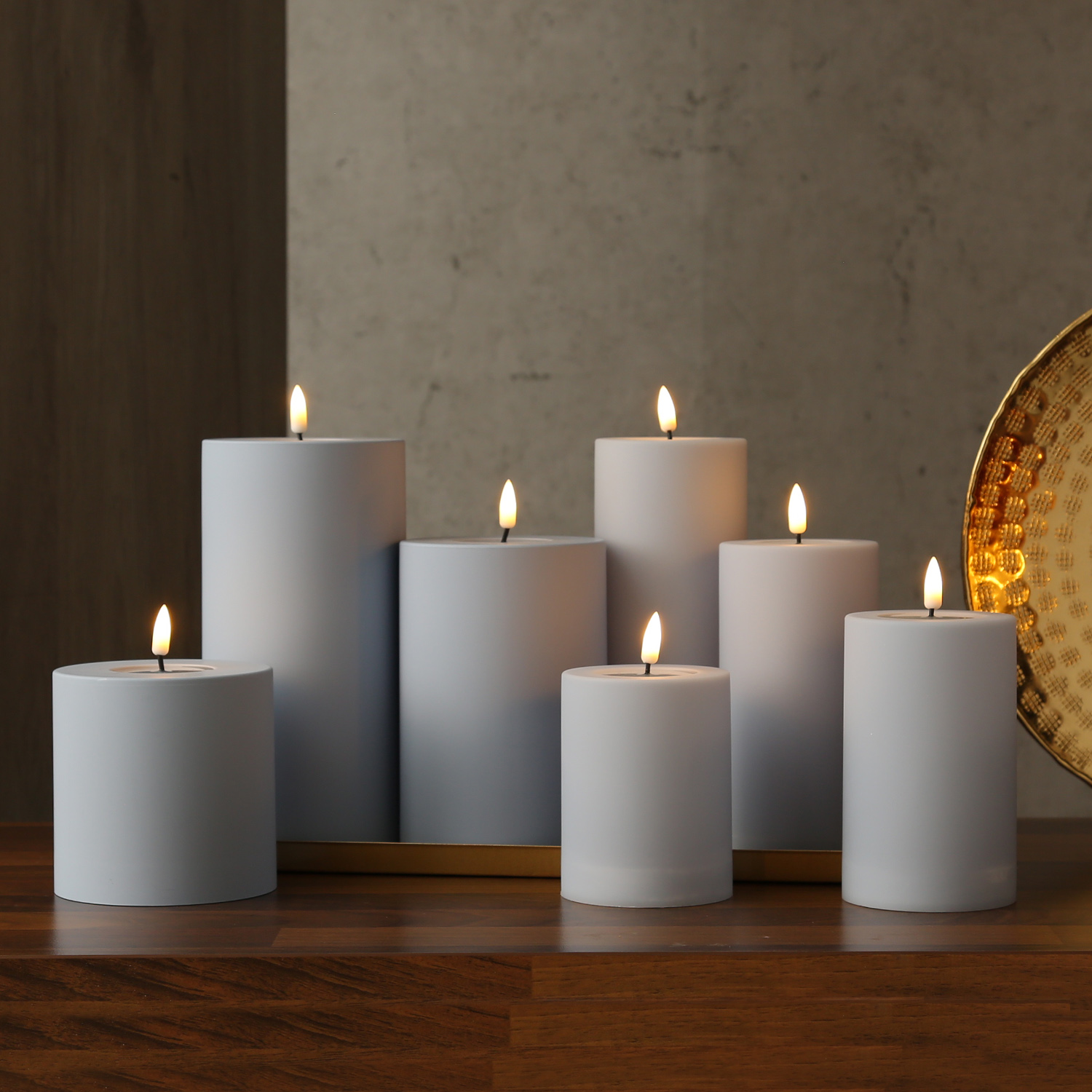 LED Stumpenkerze MIA - Kunststoff - realistische 3D Flamme - H: 10cm - outdoor - pastellblau LED Stumpenkerze MIA - Kunststoff - realistische 3D Flamme - H: 10cm - outdoor - pastellblau