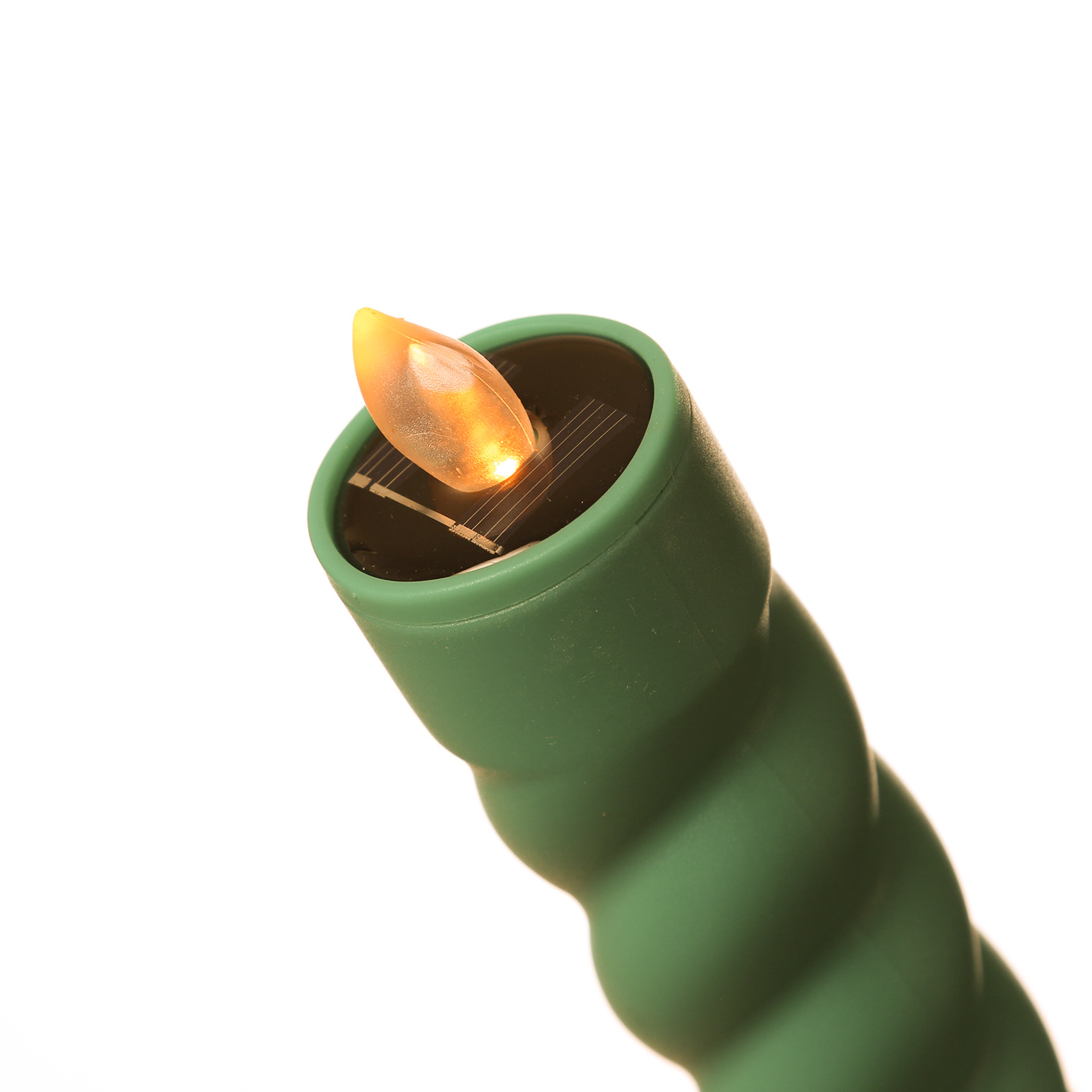 LED Solar Stabkerze TWIST - Gartenstecker - gelbe LED - H: 106cm - Dämmerungssensor - grün LED Solar Stabkerze TWIST - Gartenstecker - gelbe LED - H: 106cm - Dämmerungssensor - grün