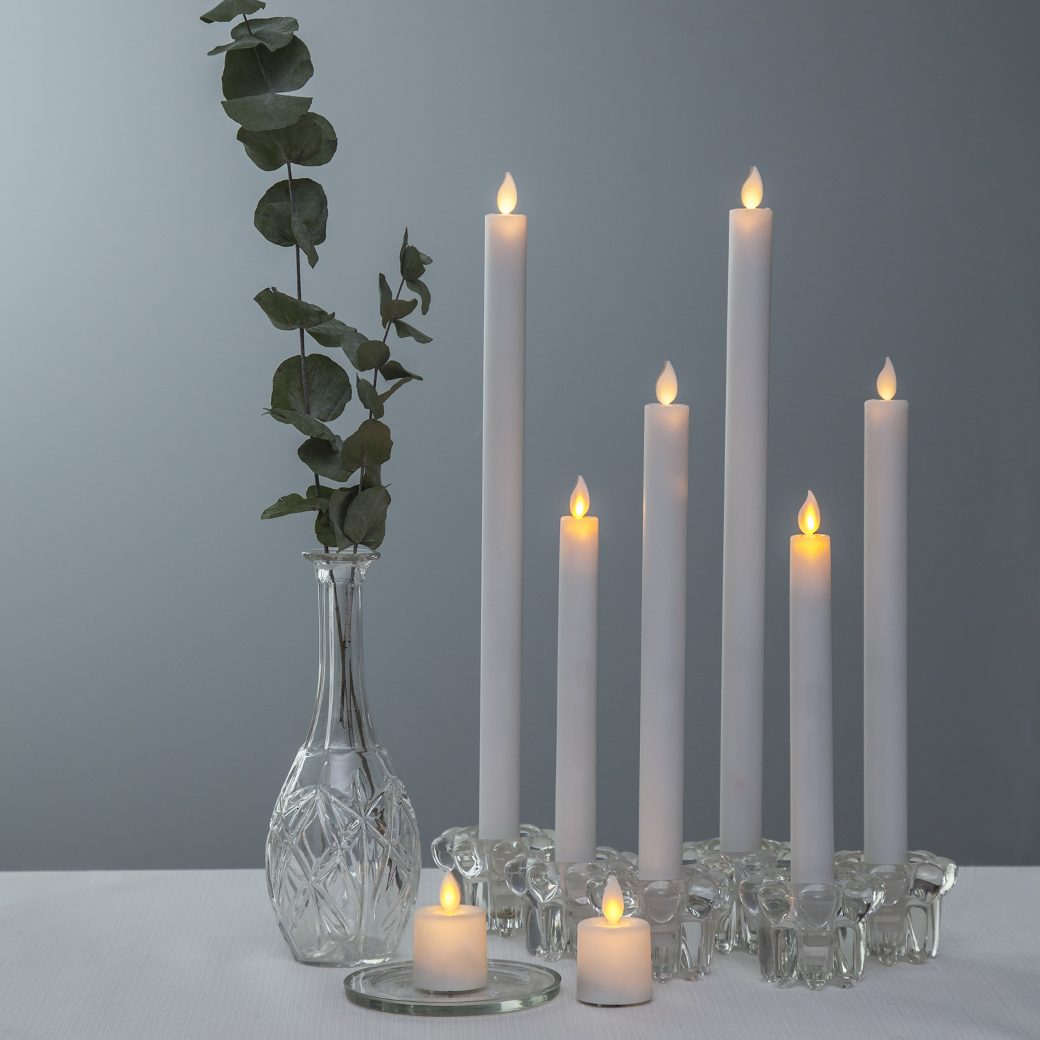 LED Stabkerze M-Twinkle - Echtwachs - mechanische Flamme - H: 24cm - Timer - weiß - 2er Set LED Stabkerze M-Twinkle - Echtwachs - mechanische Flamme - H: 24cm - Timer - weiß - 2er Set