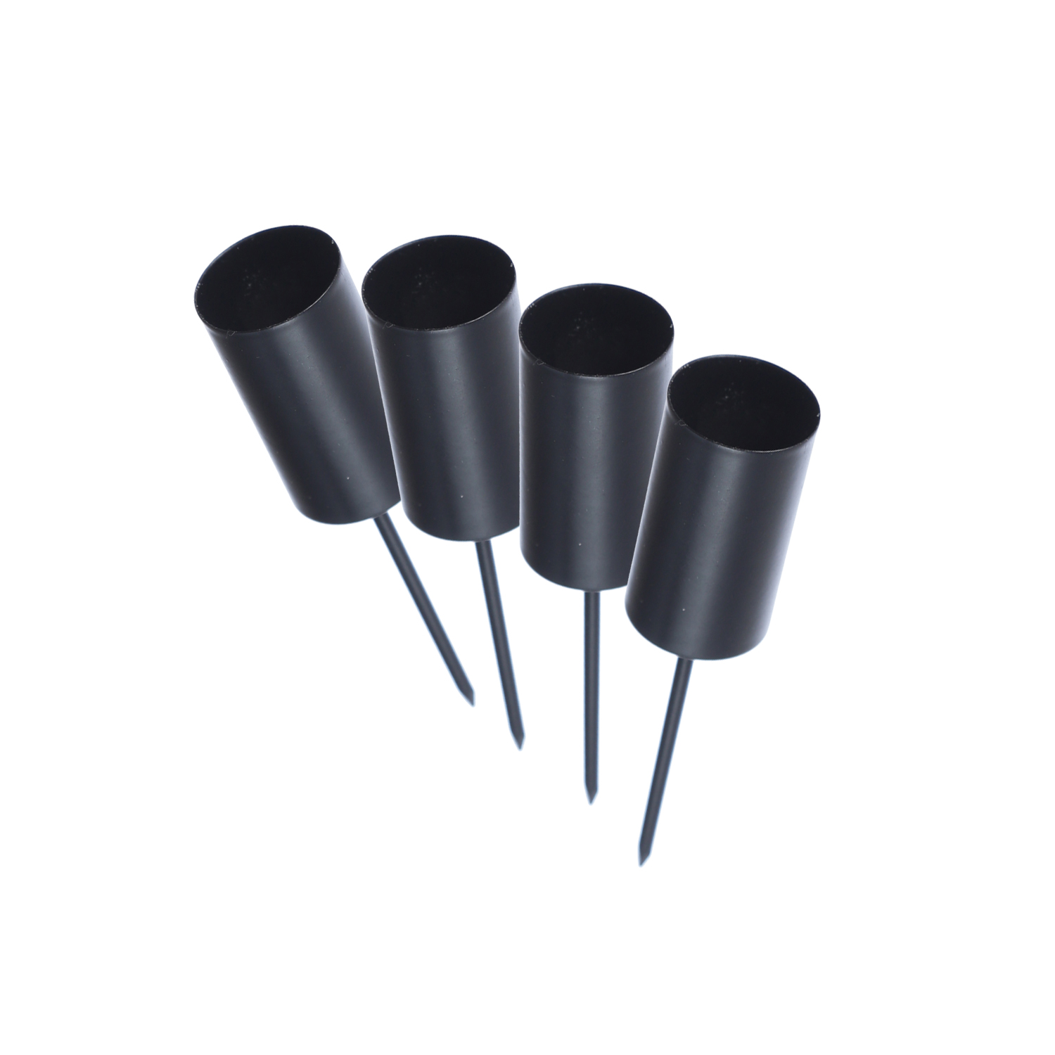 Stabkerzenhalter - Kerzenpick für Adventskranz - ohne Dorn - Metall - H: 9cm - schwarz - 4 Stück Stabkerzenhalter - Kerzenpick für Adventskranz - ohne Dorn - Metall - H: 9cm - schwarz - 4 Stück