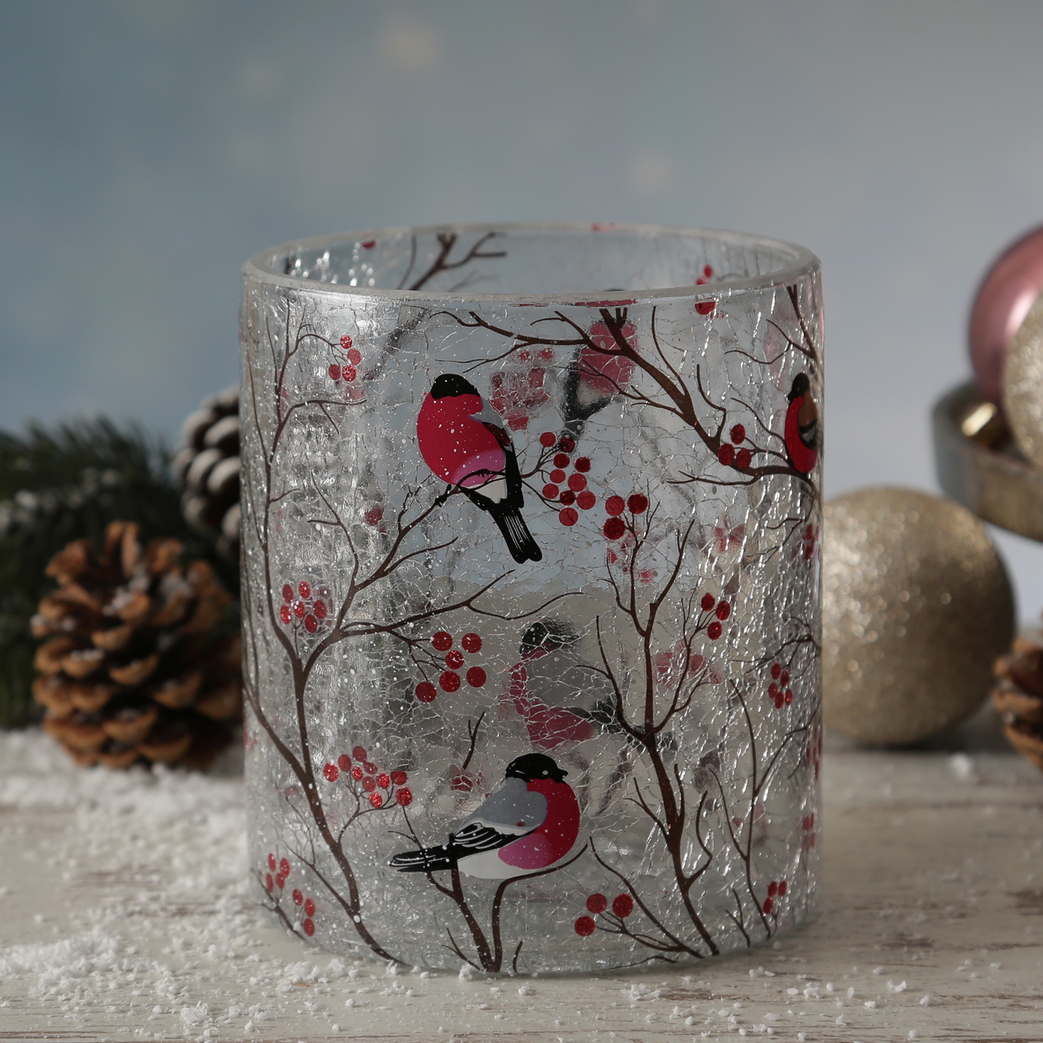 Teelichthalter GIMPEL - Windlicht - Bruchglasoptik - Glas - H: 13cm - D: 11,5cm Teelichthalter GIMPEL - Windlicht - Bruchglasoptik - Glas - H: 13cm - D: 11,5cm