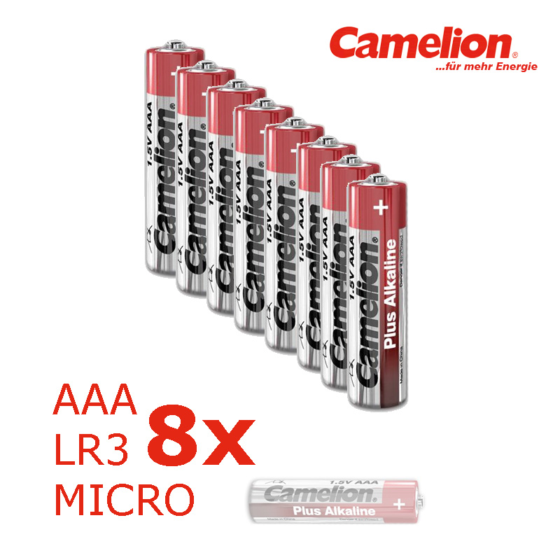 Batterie Mignon AAA LR3 1,5V PLUS Alkaline - Leistung auf Dauer - 8 Stück Batterie Mignon AAA LR3 1,5V PLUS Alkaline - Leistung auf Dauer - 8 Stück