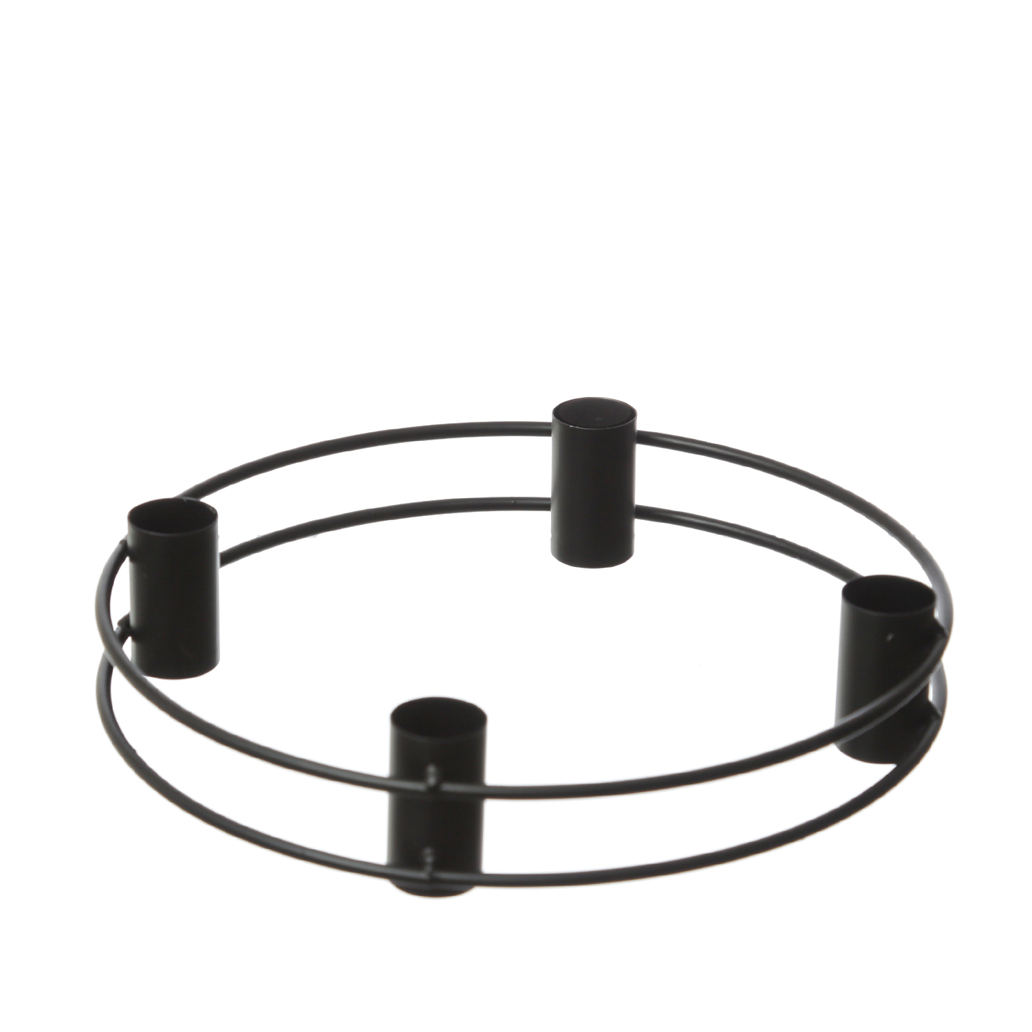 Stabkerzenhalter Adventskranz - Kerzenring - Kerzenständer - D: 20,5cm - schwarz