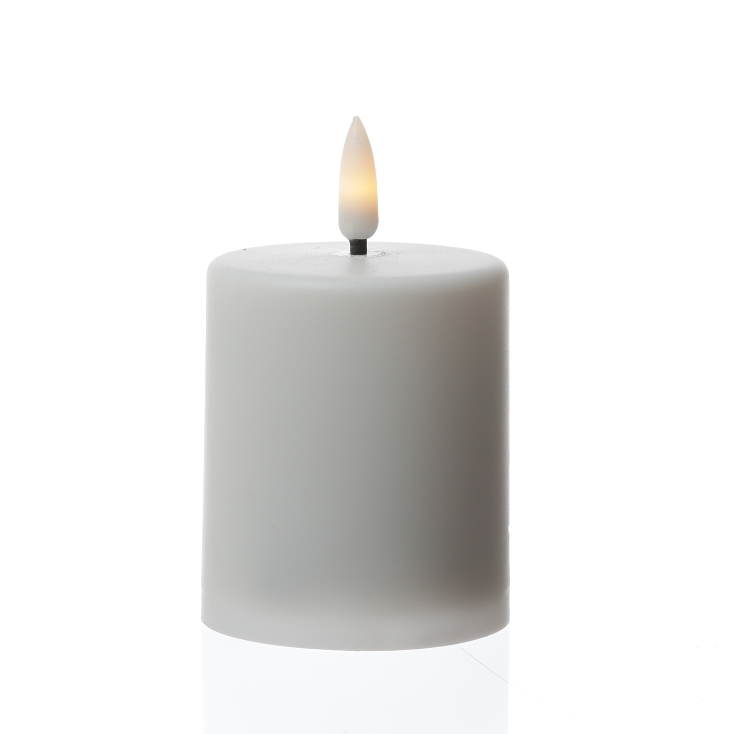 LED Mini Kerzen/Grabkerzen - H: 10cm/D: 6,1cm - Timer/Sensor - für Innen/Außen - bis 1200h - 2er Set