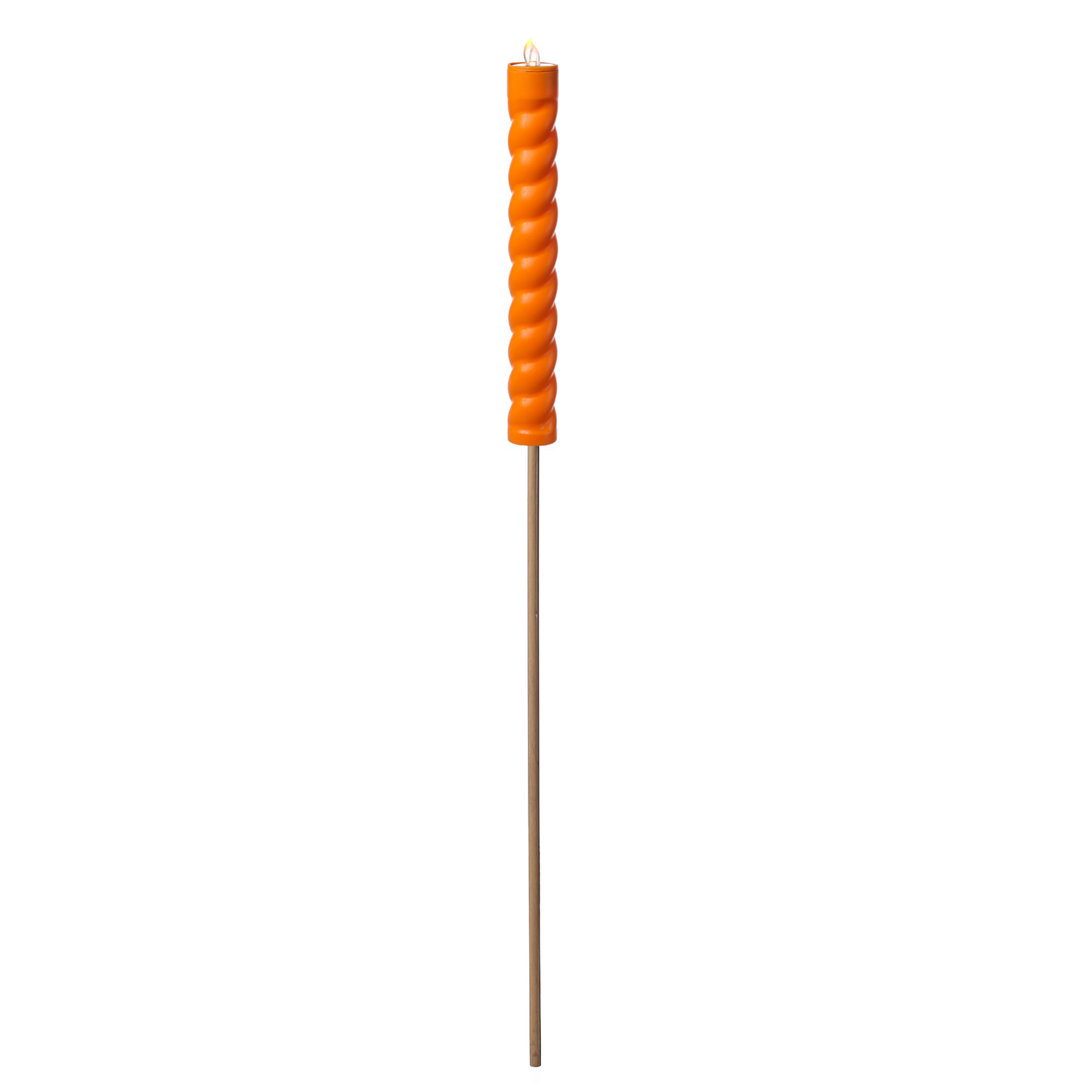 LED Solar Stabkerze TWIST - Gartenstecker - gelbe LED - H: 106cm - Dämmerungssensor - orange LED Solar Stabkerze TWIST - Gartenstecker - gelbe LED - H: 106cm - Dämmerungssensor - orange