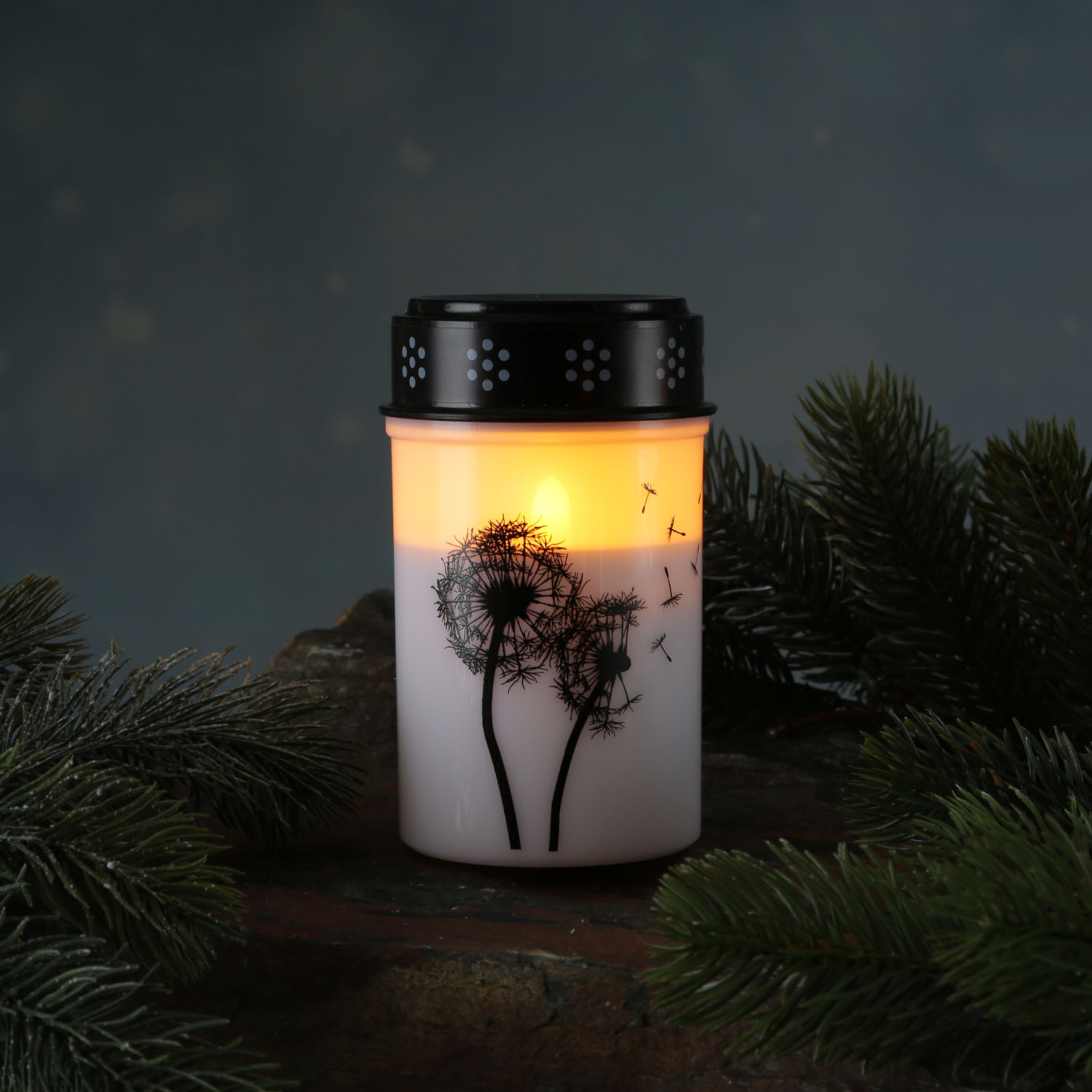 LED Grablichter/Grabkerzen Pusteblume - bis 2500 Stunden - H: 12cm, D: 7cm - Timer - 2er Set LED Grablichter/Grabkerzen Pusteblume - bis 2500 Stunden - H: 12cm, D: 7cm - Timer - 2er Set