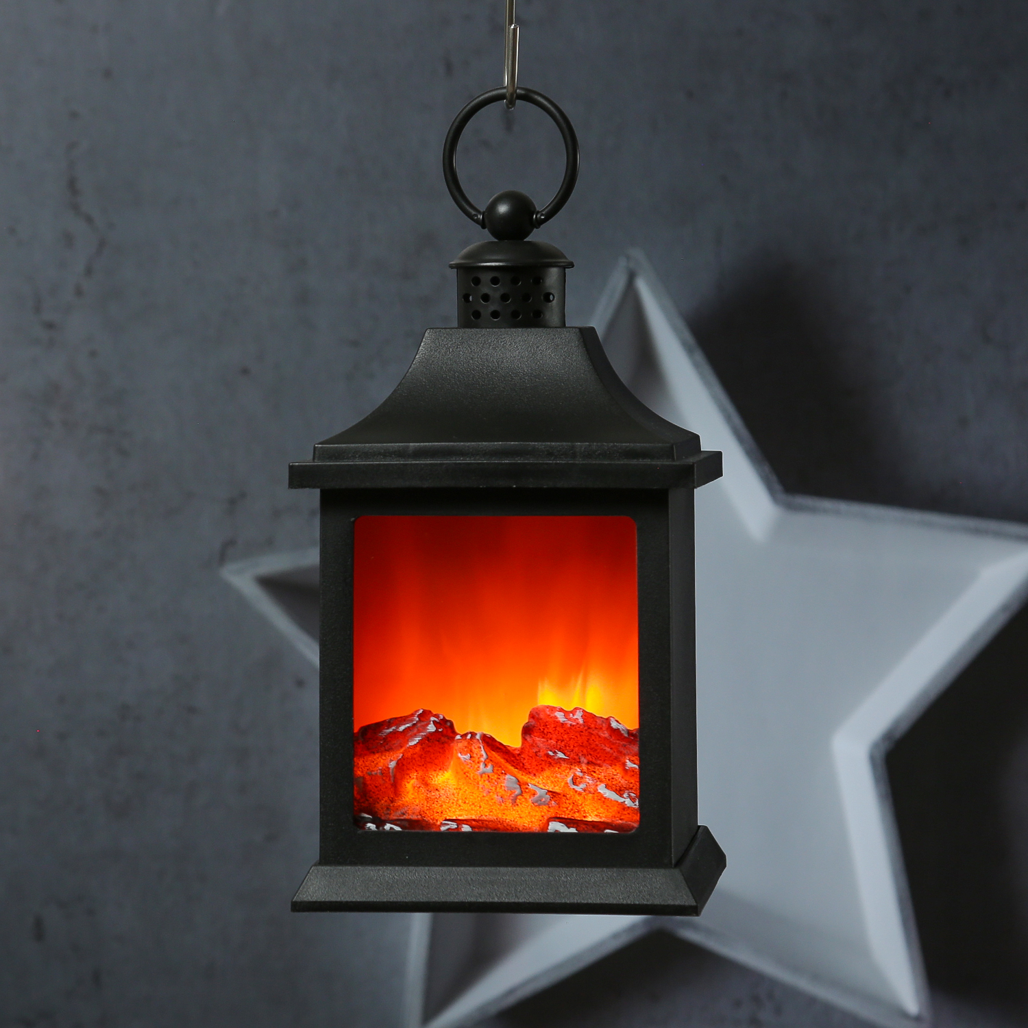 LED Kamin - Deko Laterne mit Feuereffekt - H: 31cm - Batteriebetrieb oder USB Versorgung LED Kamin - Deko Laterne mit Feuereffekt - H: 31cm - Batteriebetrieb oder USB Versorgung