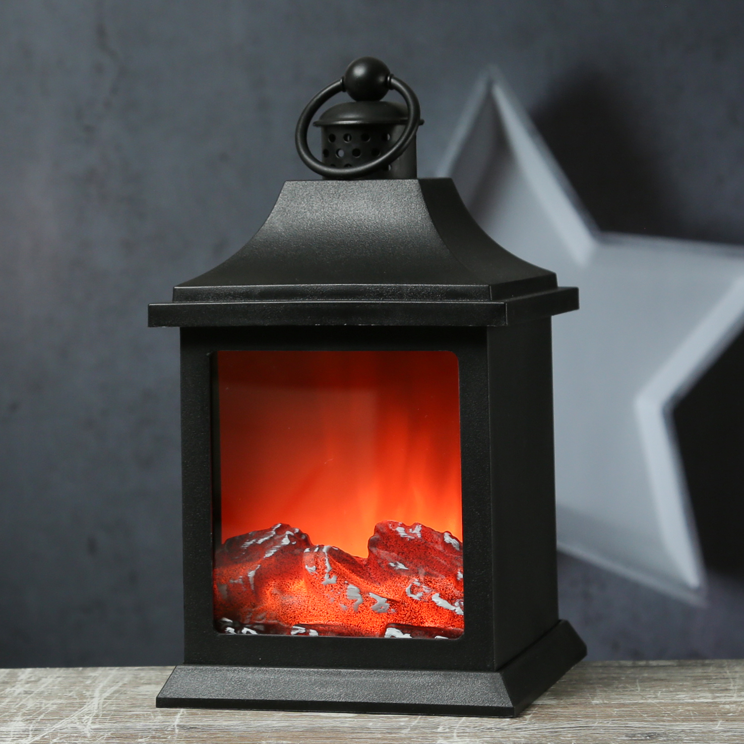 LED Kamin - Deko Laterne mit Feuereffekt - H: 31cm - Batteriebetrieb oder USB Versorgung LED Kamin - Deko Laterne mit Feuereffekt - H: 31cm - Batteriebetrieb oder USB Versorgung