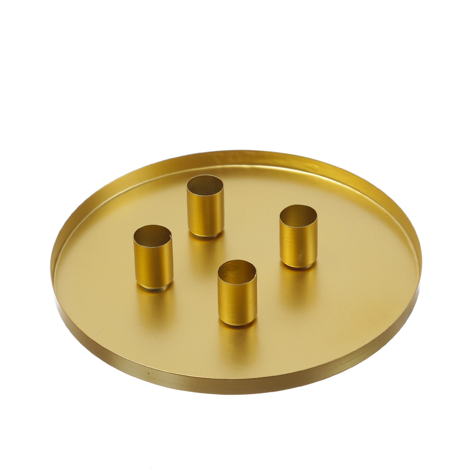 Stabkerzenhalter magnetisch - Kerzenständer für 4 Stabkerzen - Kerzentablett - D: 25cm - gold Stabkerzenhalter magnetisch - Kerzenständer für 4 Stabkerzen - Kerzentablett - D: 25cm - gold