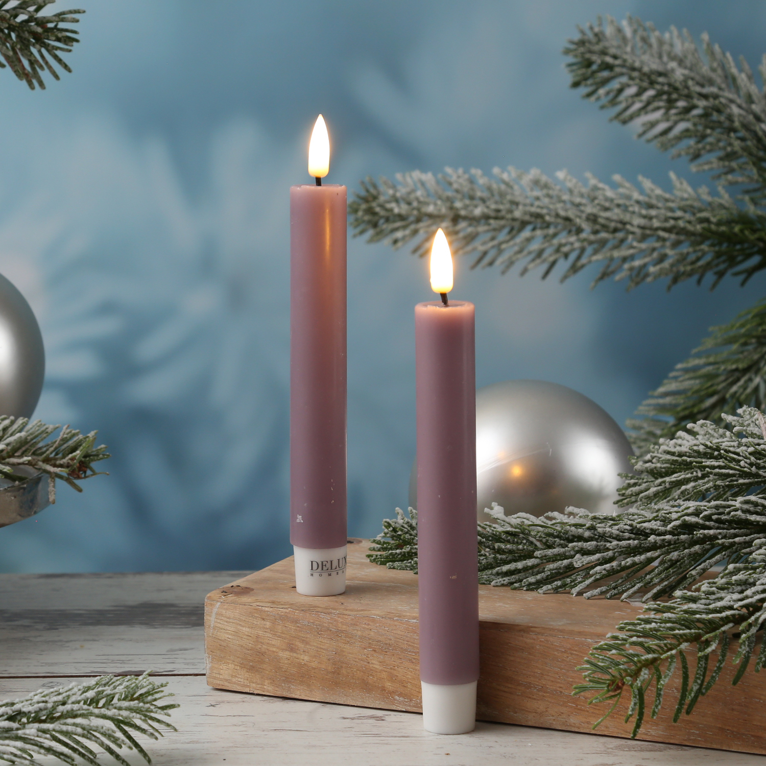 LED Stabkerzen MIA - Echtwachs - realistische 3D Flamme - H: 15cm - Batteriebetrieb - flieder - 2 St LED Stabkerzen MIA - Echtwachs - realistische 3D Flamme - H: 15cm - Batteriebetrieb - flieder - 2 St