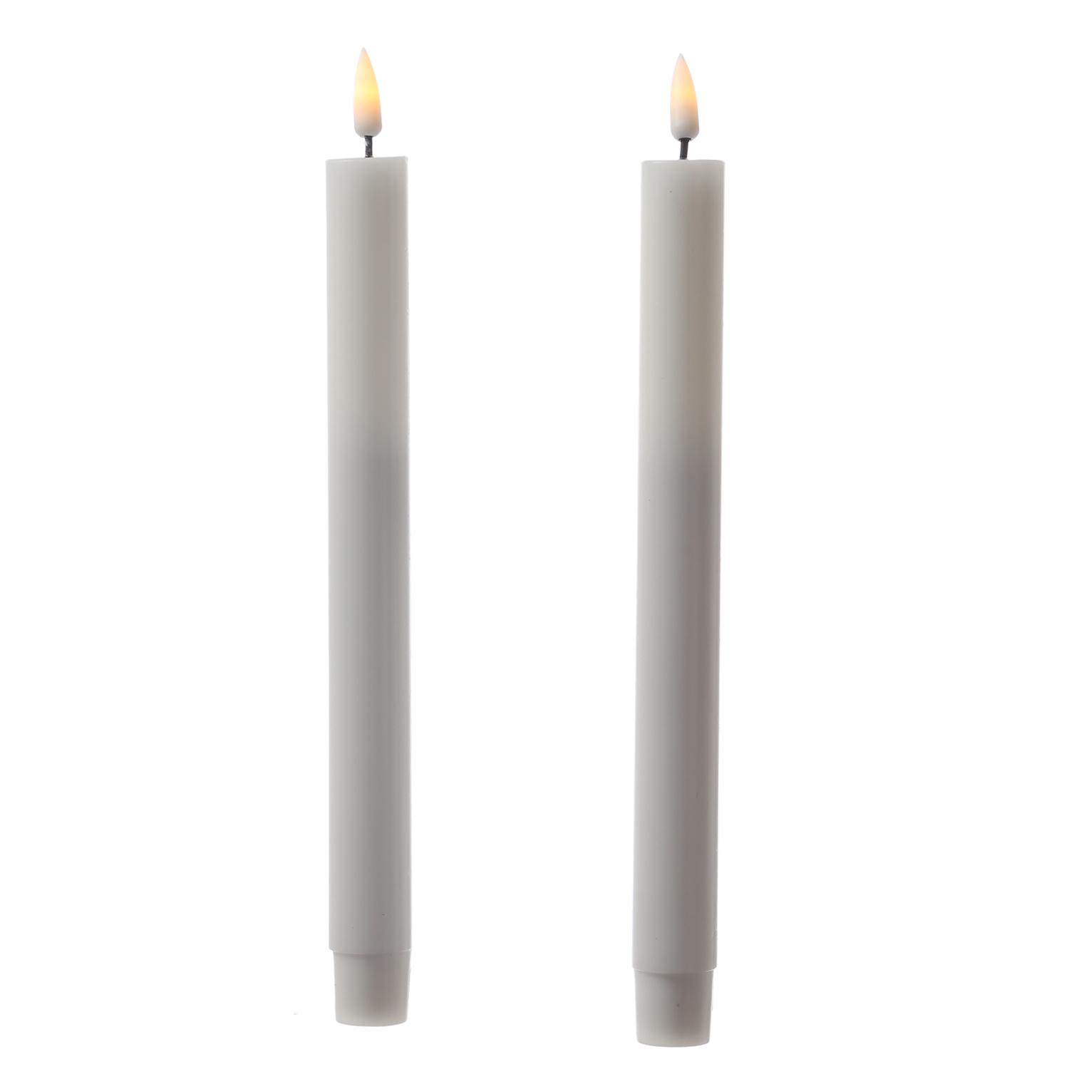 LED Stabkerzen MIA - Echtwachs - realistische 3D Flamme - H: 24cm - Batteriebetrieb - weiß - 2 Stk LED Stabkerzen MIA - Echtwachs - realistische 3D Flamme - H: 24cm - Batteriebetrieb - weiß - 2 Stk