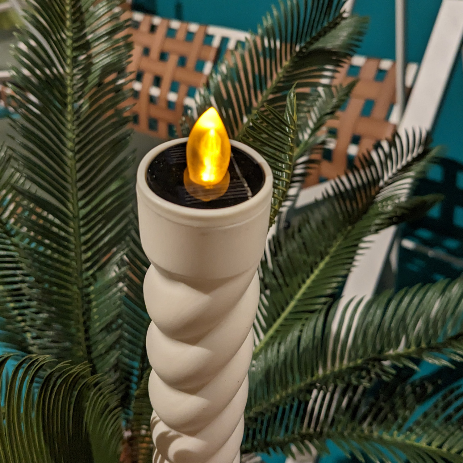 LED Solar Stabkerze TWIST - Gartenstecker - gelbe LED - H- 106cm - Daemmerungssensor - pastellrosa LED Solar Stabkerze TWIST - Gartenstecker - gelbe LED - H- 106cm - Daemmerungssensor - pastellrosa