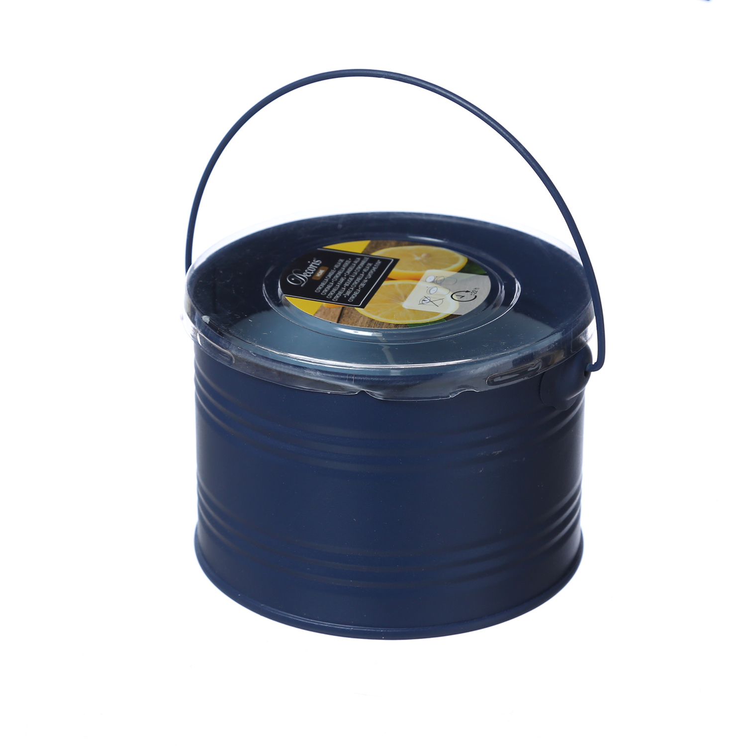 Duftkerze CITRONELLA - Echtwachs im Metalleimer - H: 8cm - gegen Stechmücken - blau