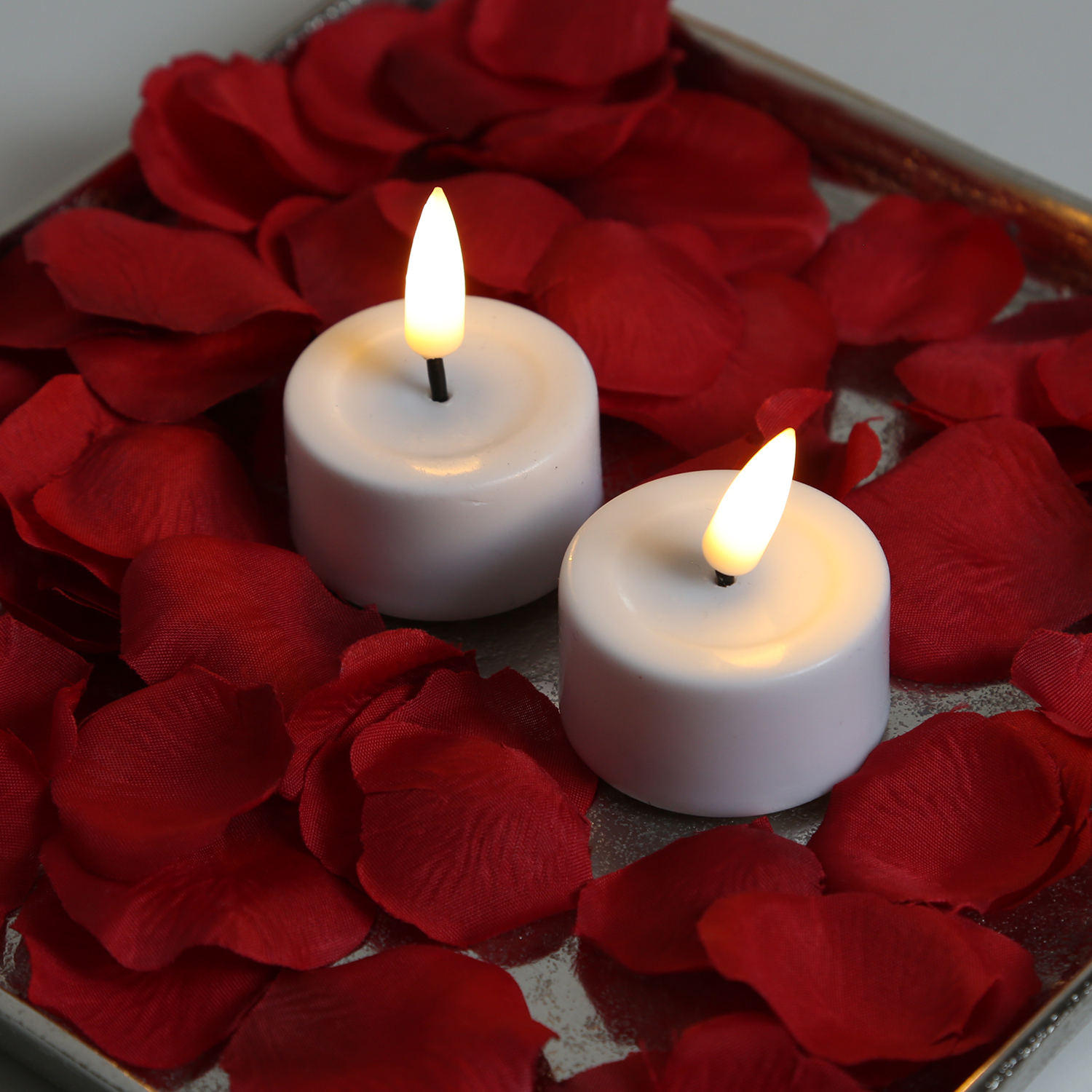 B-Ware LED Teelichter MIA - Echtwachs - realistische 3D Flamme - D: 4,1cm - Batteriebetrieb - weiß - 2 Stk