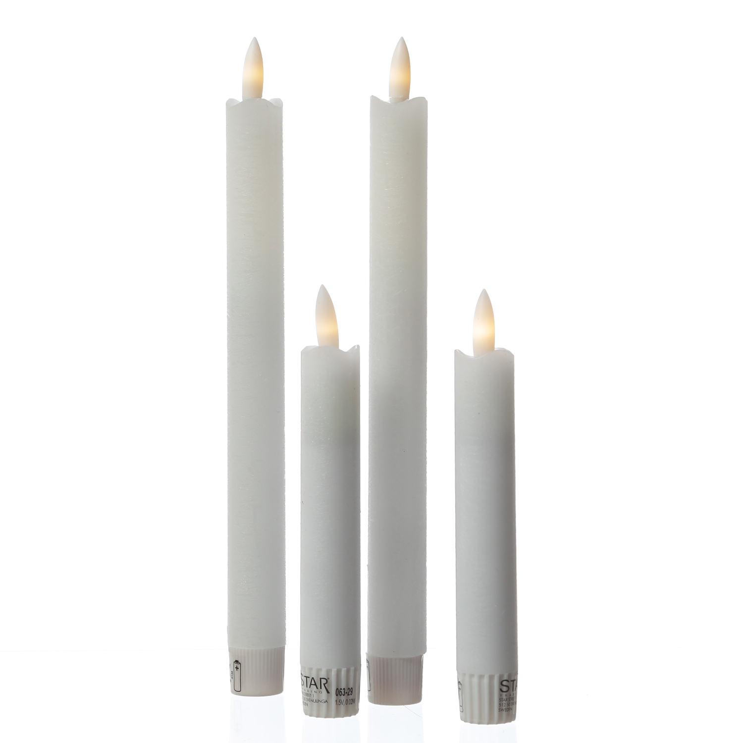 LED Stabkerzen LINA - Rustik-Optik - Echtwachs - flackernd  - H: 25cm - Timer - weiß - 2er Set LED Stabkerzen LINA - Rustik-Optik - Echtwachs - flackernd  - H: 25cm - Timer - weiß - 2er Set