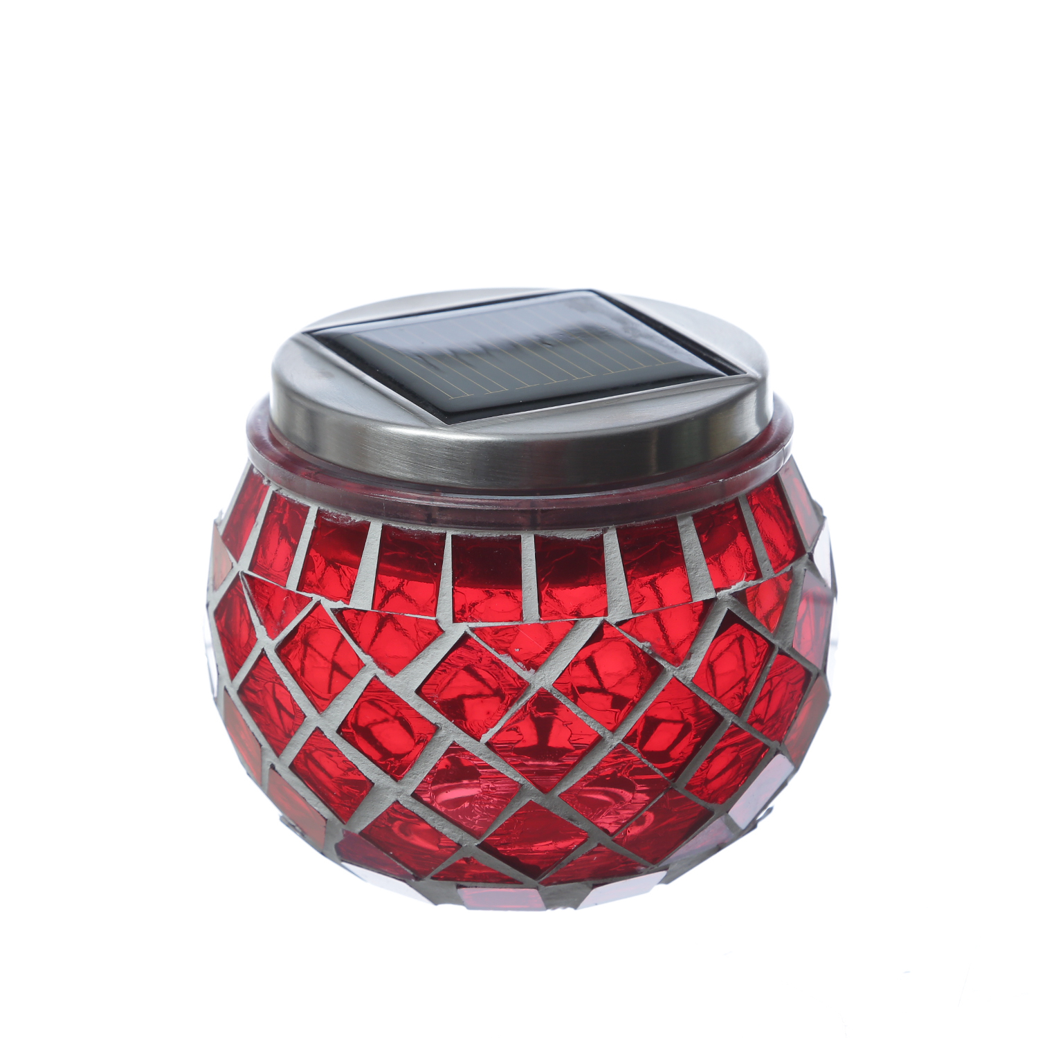 LED Solar Windlichter - Mosaik Solargläser - Lichtsensor - H: 9cm - für Außen - bunt - 4er Set