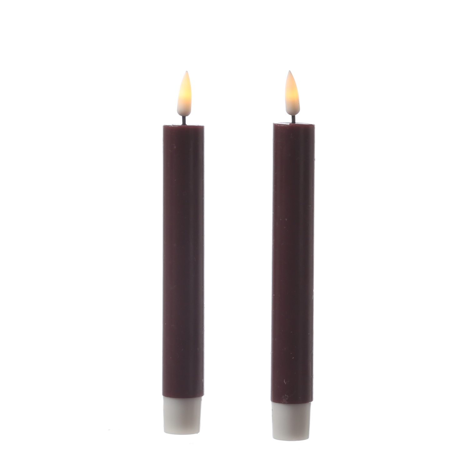 LED Stabkerzen MIA - Echtwachs - realistische 3D Flamme - H:15cm - Batteriebetrieb - weinrot - 2 Stk LED Stabkerzen MIA - Echtwachs - realistische 3D Flamme - H:15cm - Batteriebetrieb - weinrot - 2 Stk