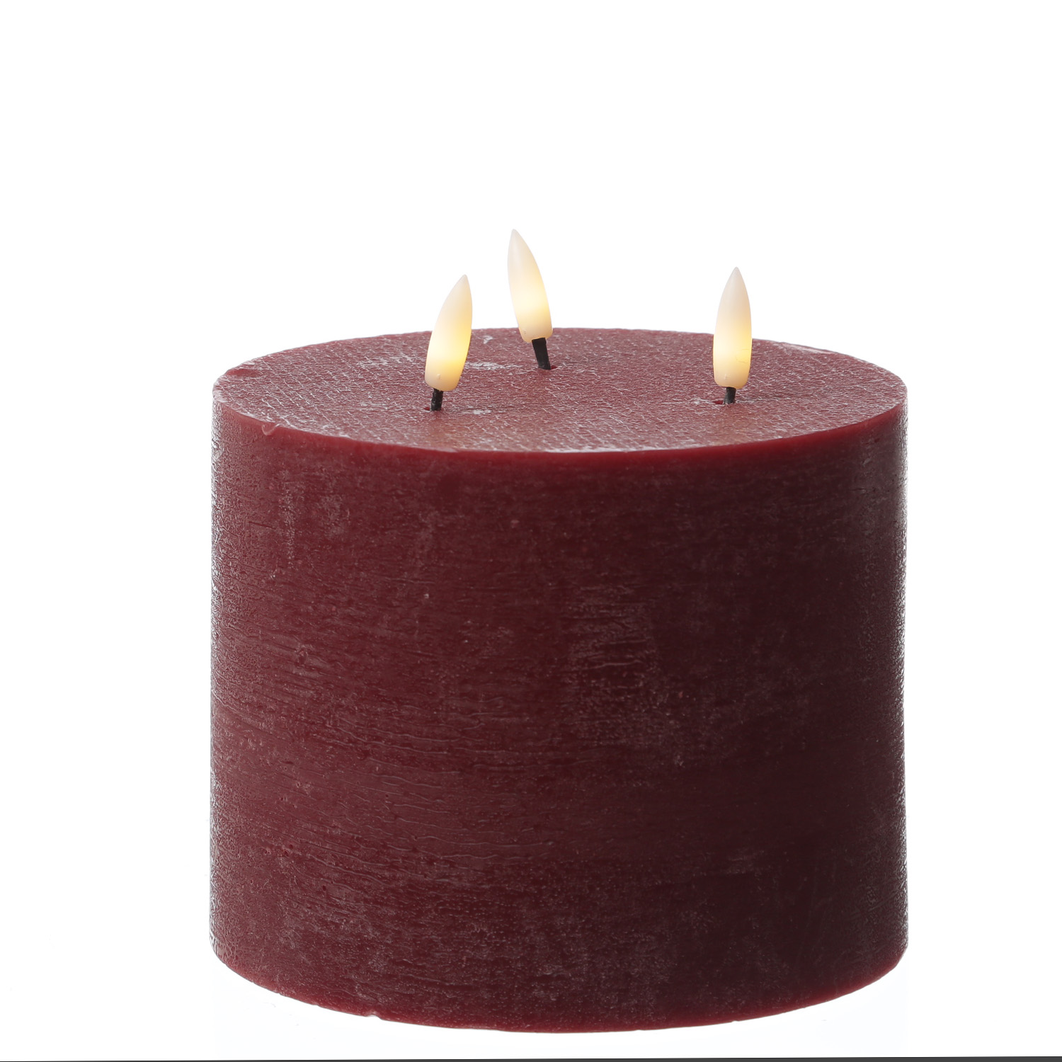 XXL LED Kerze - 3-Docht - Echtwachs - Timer - H: 15cm D: 15cm - rot XXL LED Kerze - 3-Docht - Echtwachs - Timer - H: 15cm D: 15cm - rot