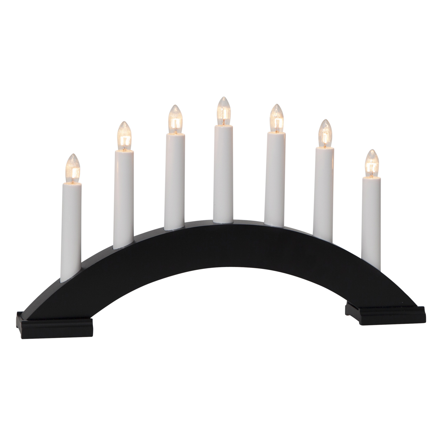 Lichterbogen Bea - 7flammig - warmweiße Birnchen - L: 39cm, H: 22cm - Schalter - schwarz