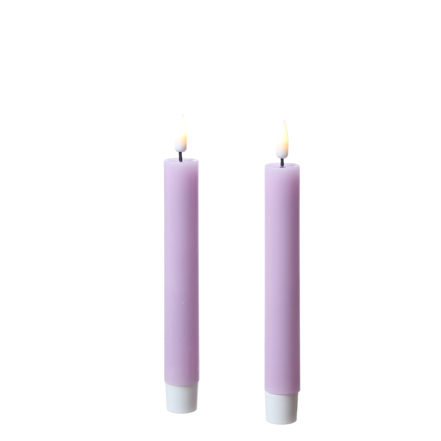 LED Stabkerzen MIA - Echtwachs - realistische 3D Flamme - H: 15cm - lavendel - 2 Stk