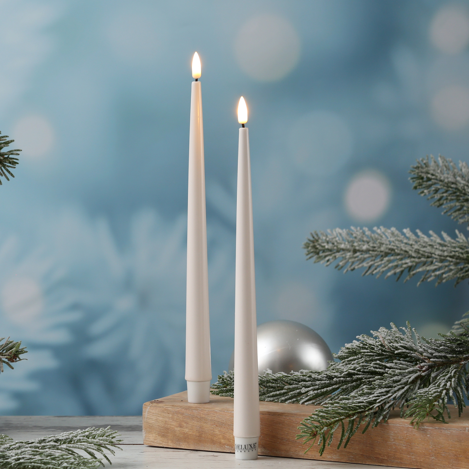 LED Stabkerzen ELLA - Echtwachs - realistische 3D Flamme - H: 28cm - creme - 2 Stück LED Stabkerzen ELLA - Echtwachs - realistische 3D Flamme - H: 28cm - creme - 2 Stück