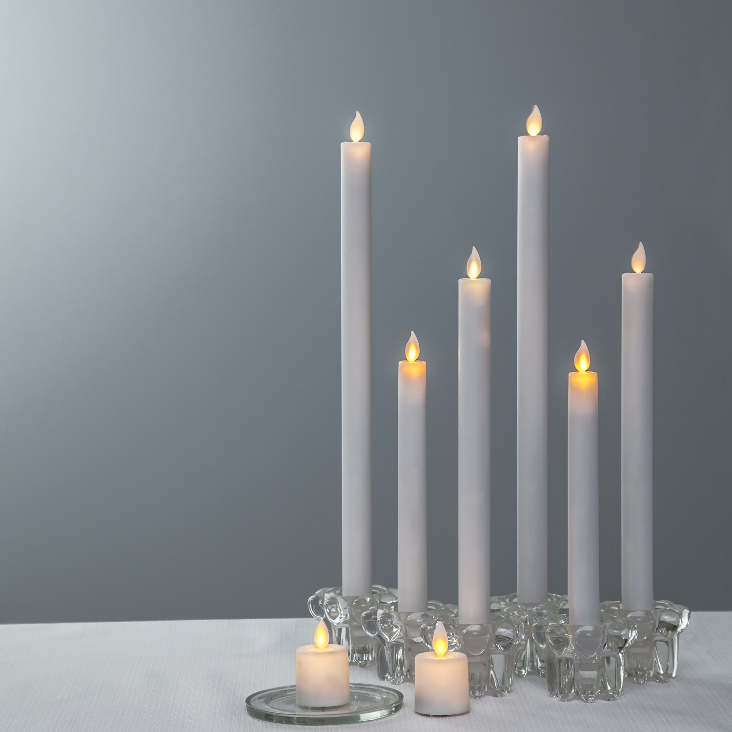 LED Stabkerze M-Twinkle - Echtwachs - mechanische Flamme - H: 40cm - Timer - weiß - 2er Set LED Stabkerze M-Twinkle - Echtwachs - mechanische Flamme - H: 40cm - Timer - weiß - 2er Set