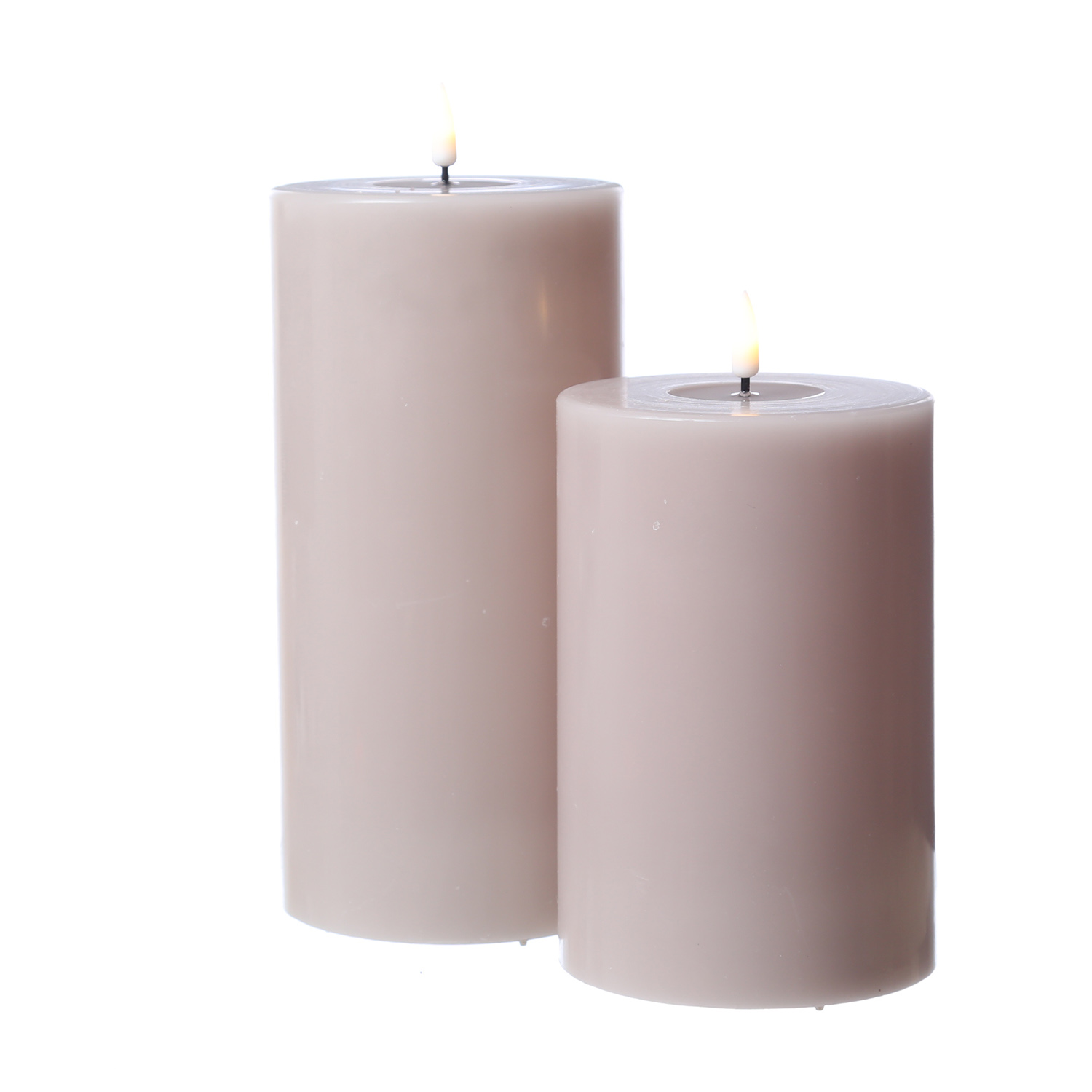 LED Stumpenkerze MIA - Echtwachs - realistische 3D Flamme - H: 15cm - D: 10cm - altrosa LED Stumpenkerze MIA - Echtwachs - realistische 3D Flamme - H: 15cm - D: 10cm - altrosa