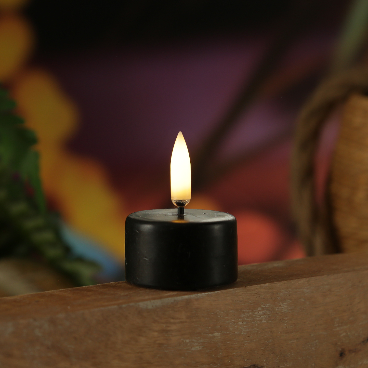 LED Mini Kerze THEA - Echtwachs - 3D Flamme - D: 5cm - H: 7,3cm - Timer