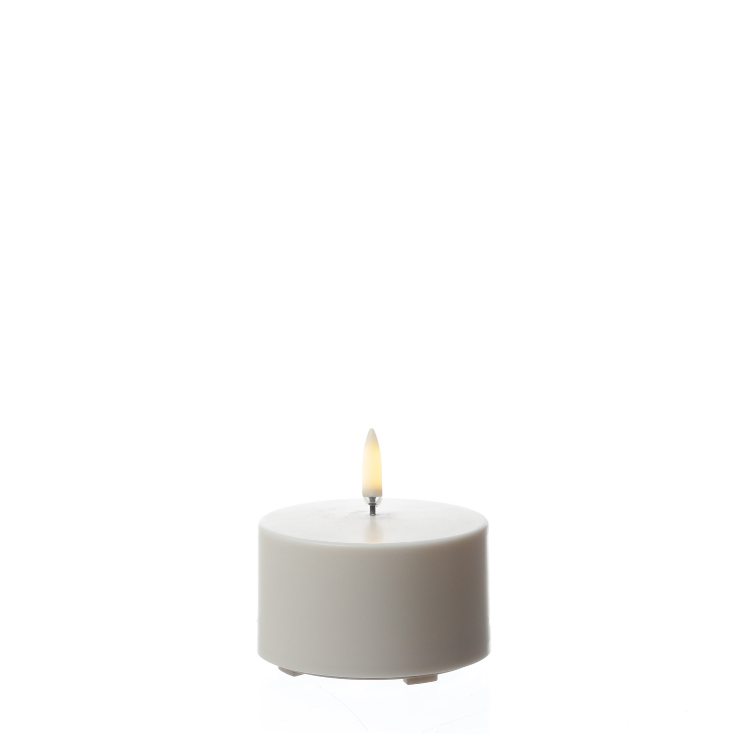LED Kerze THEA - Kunststoff - Timer - H: 5cm - D: 8,4cm - bis zu 1000 Std.  - für Außen - weiß