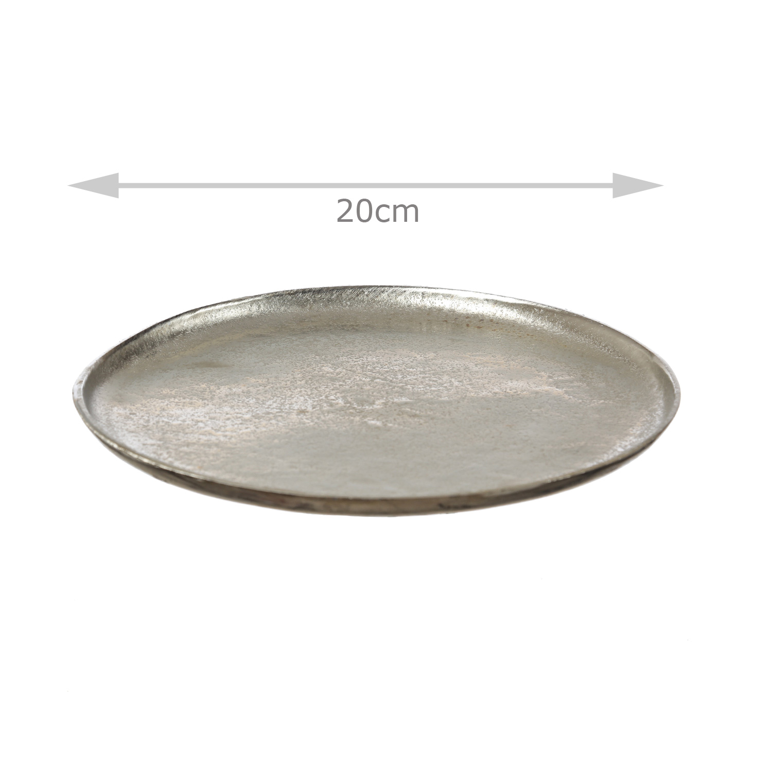 Dekoteller - Dekotablett - Kerzenteller - Aluminium - D: 20cm - rund