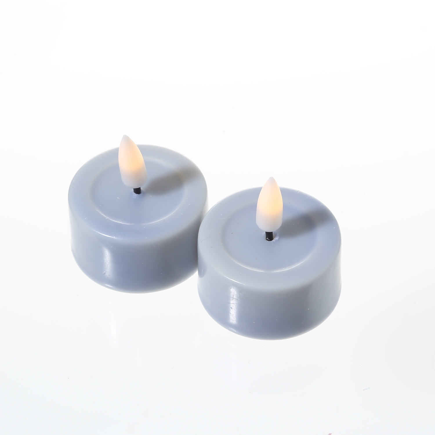 LED Teelichter MIA - Kunststoff - realistische 3D Flamme - D: 4,1cm - hellblau - 2 Stk LED Teelichter MIA - Kunststoff - realistische 3D Flamme - D: 4,1cm - hellblau - 2 Stk