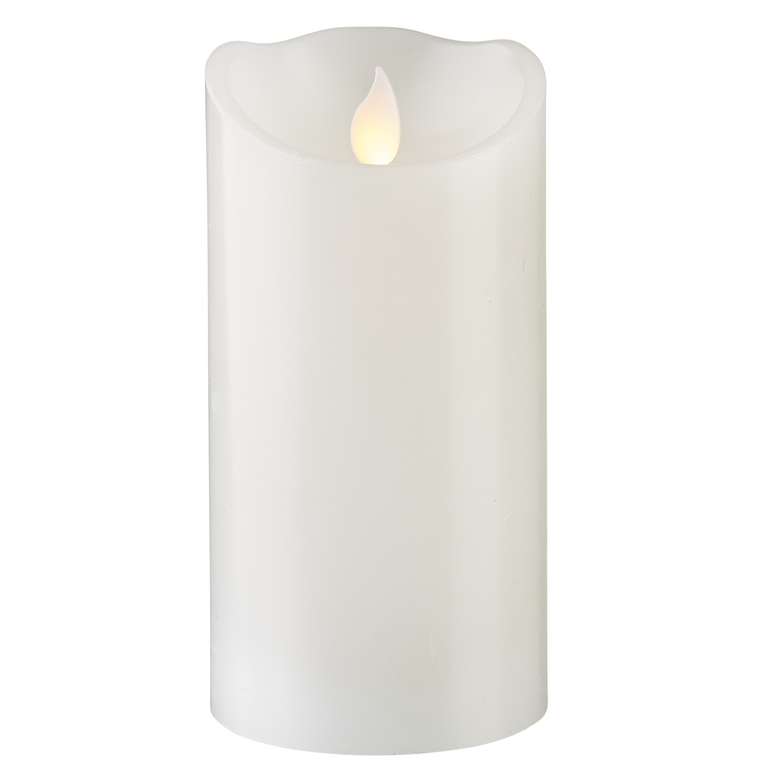 LED Stumpenkerze TWINKLE - bewegte, warmweiße LED Flamme - H: 15cm, D: 7,5cm - Timer - weiß LED Stumpenkerze TWINKLE - bewegte, warmweiße LED Flamme - H: 15cm, D: 7,5cm - Timer - weiß