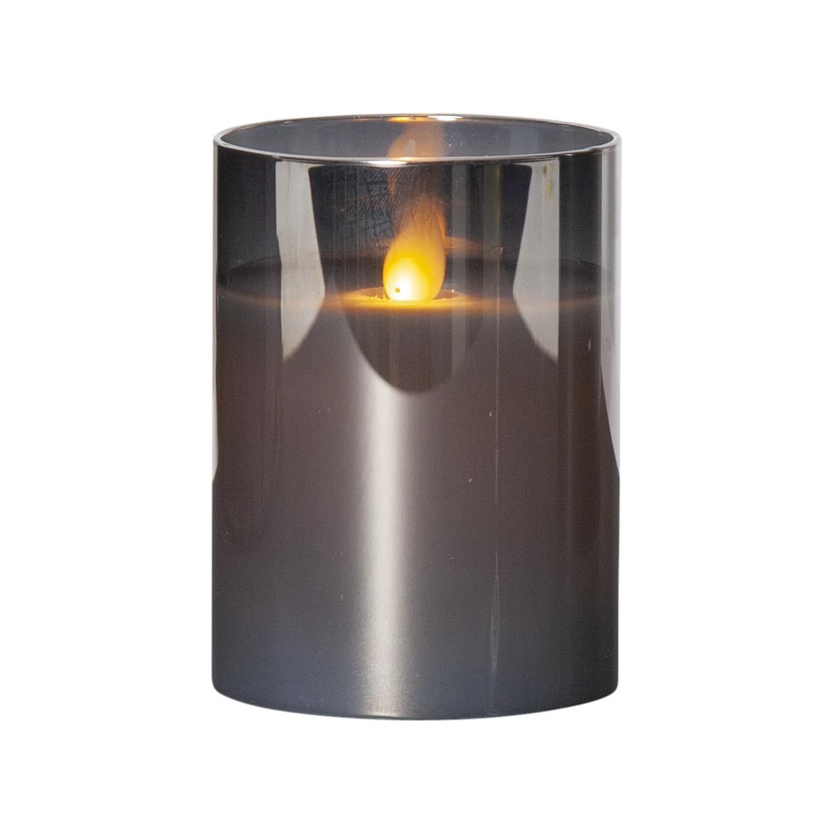 LED Kerze/Windlicht "Twinkle" - Echtwachs - mechanische Flamme - Timer - H: 10cm - rauchschwarz LED Kerze/Windlicht "Twinkle" - Echtwachs - mechanische Flamme - Timer - H: 10cm - rauchschwarz